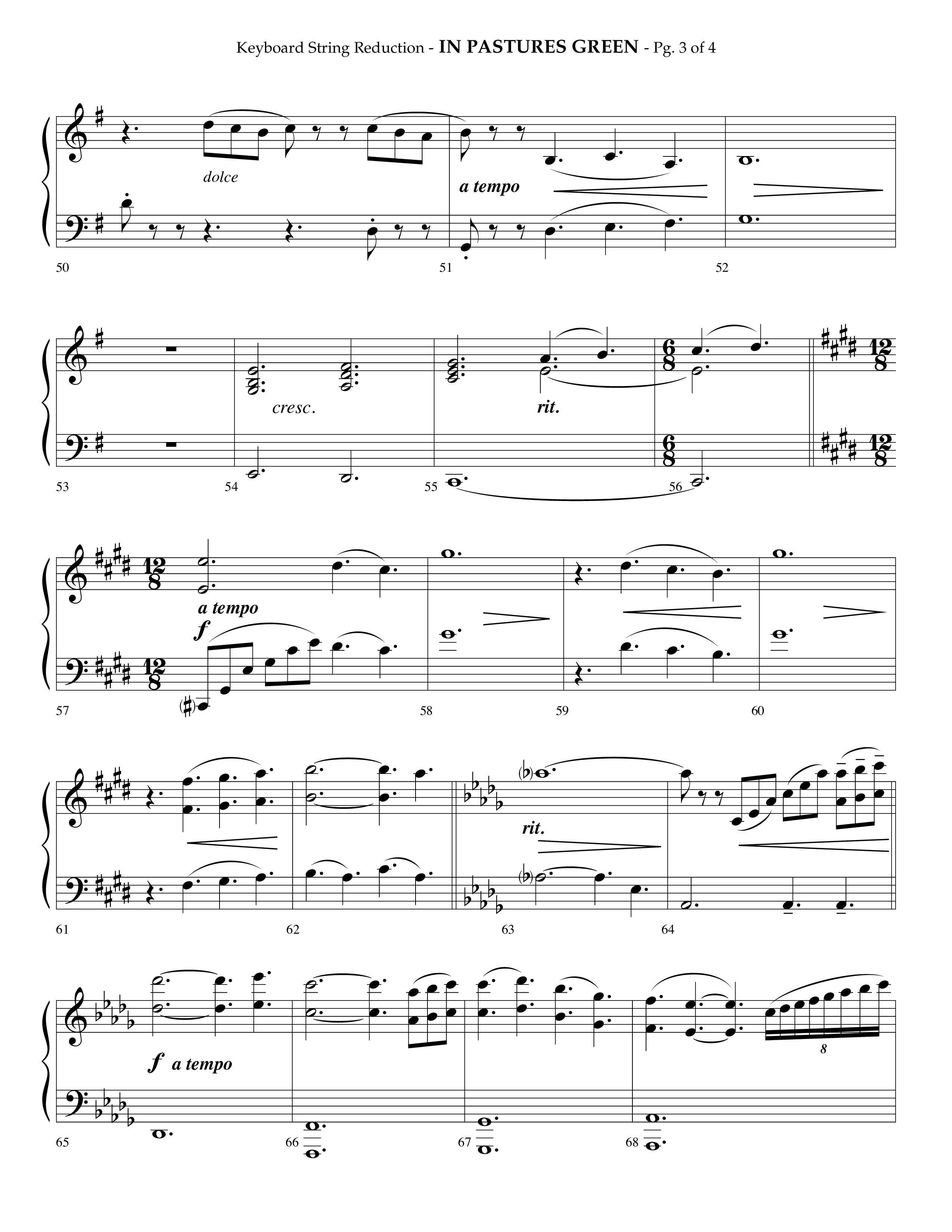 In Pastures Green (Choral Anthem SATB) String Reduction (Lifeway Choral / Arr. Phillip Keveren)
