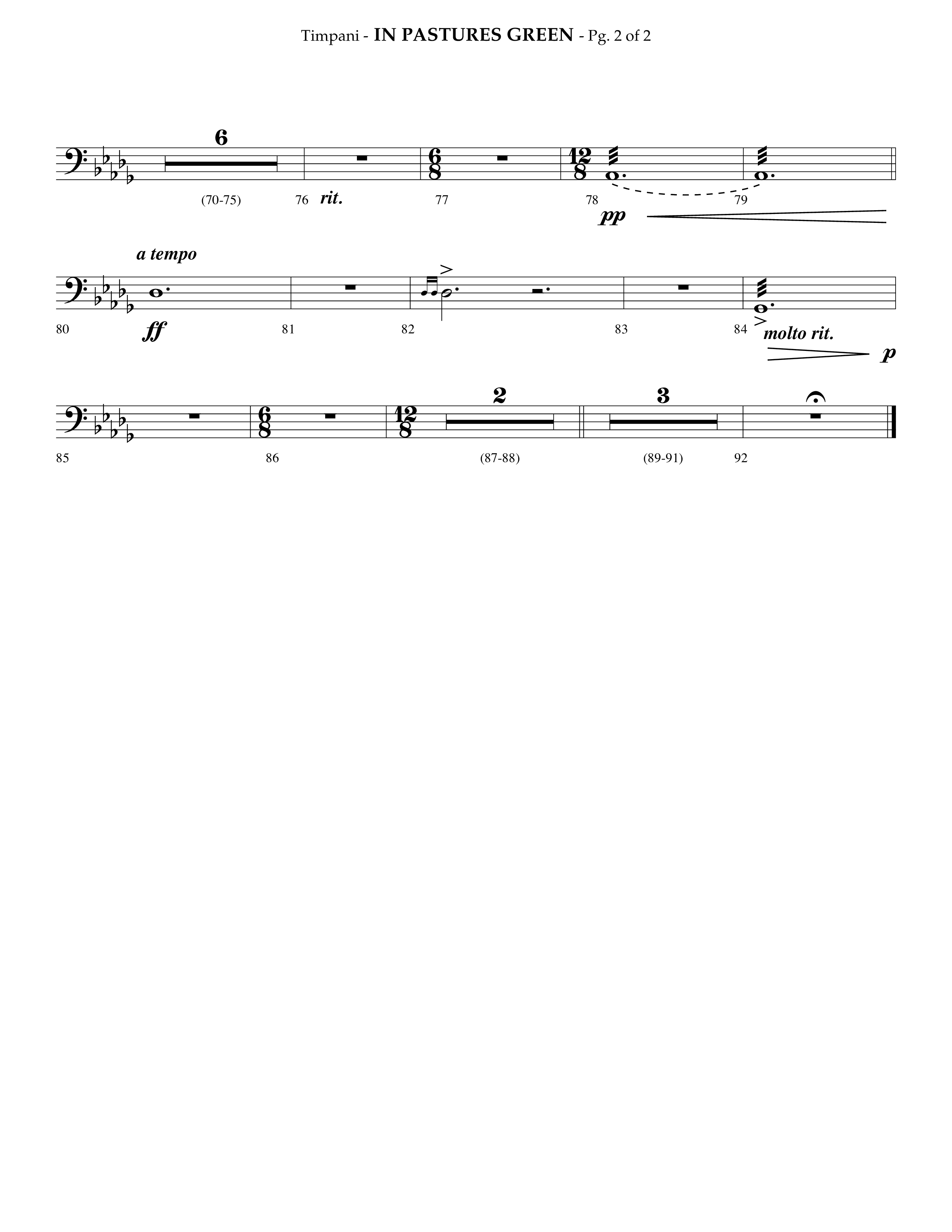 In Pastures Green (Choral Anthem SATB) Timpani (Lifeway Choral / Arr. Phillip Keveren)