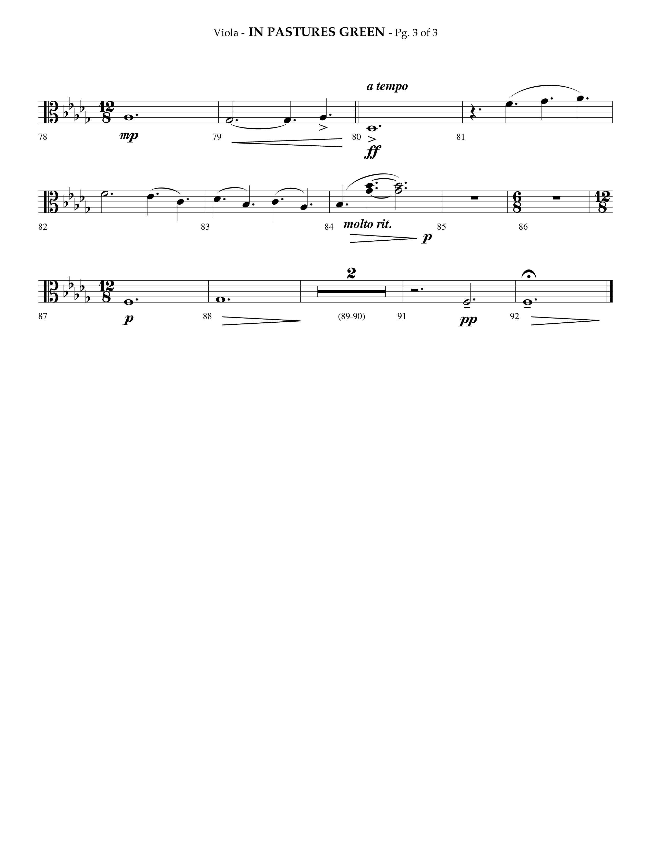 In Pastures Green (Choral Anthem SATB) Viola (Lifeway Choral / Arr. Phillip Keveren)