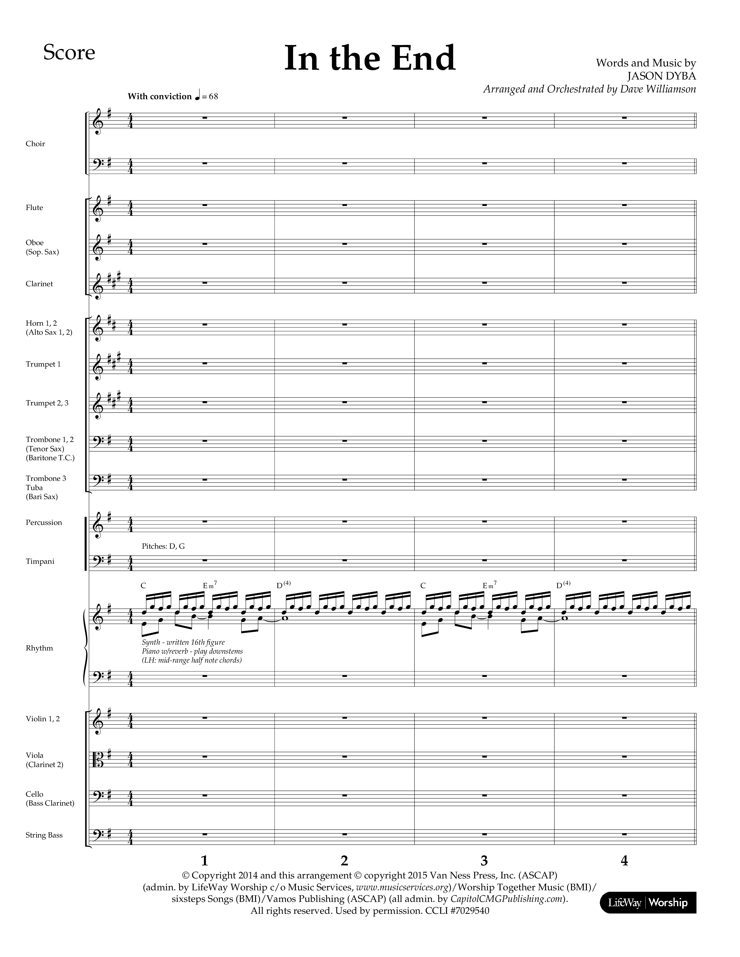 In The End (Choral Anthem SATB) Conductor's Score (Lifeway Choral / Arr. Dave Williamson)