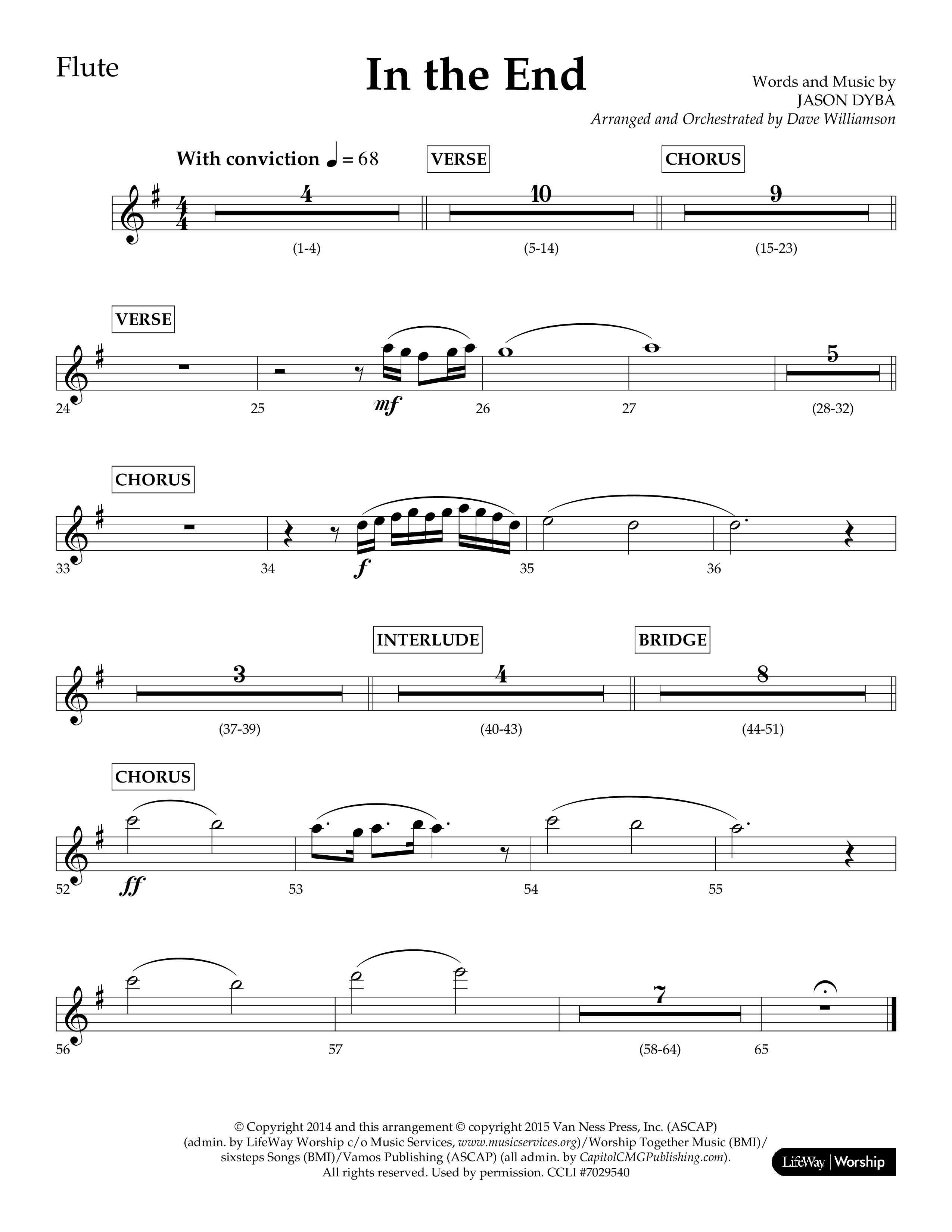 In The End (Choral Anthem SATB) Flute (Lifeway Choral / Arr. Dave Williamson)