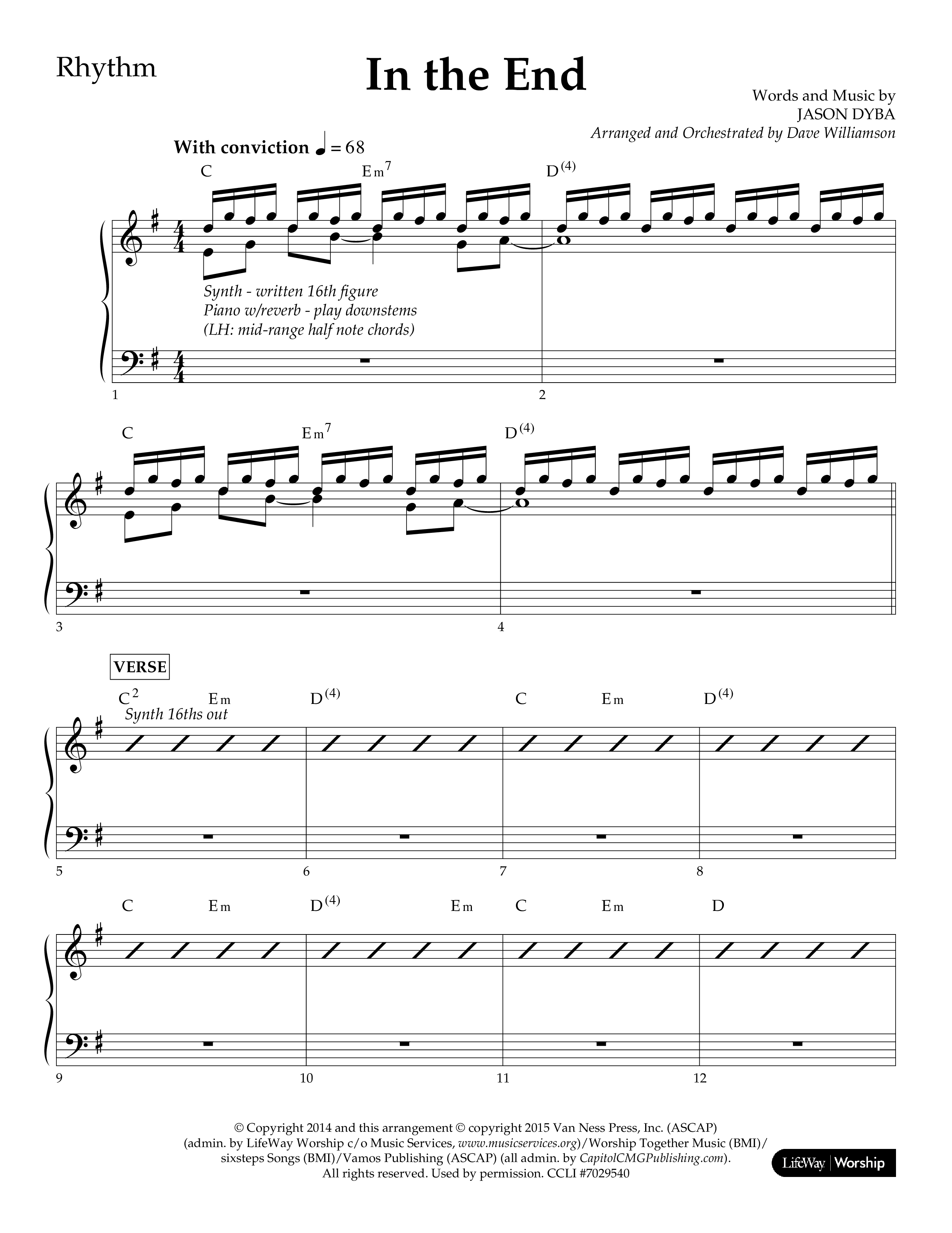 In The End (Choral Anthem SATB) Lead Melody & Rhythm (Lifeway Choral / Arr. Dave Williamson)