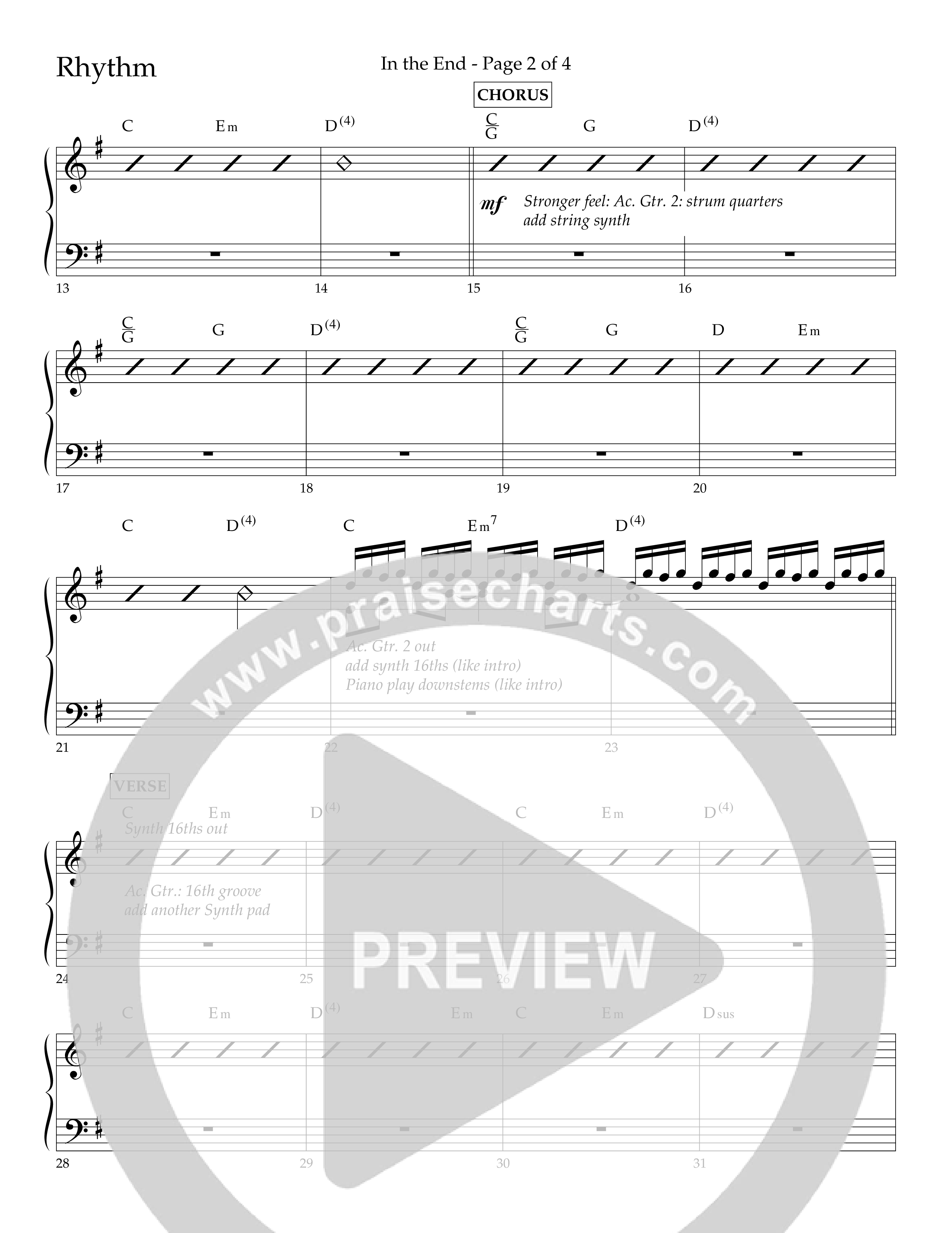In The End (Choral Anthem SATB) Lead Melody & Rhythm (Lifeway Choral / Arr. Dave Williamson)