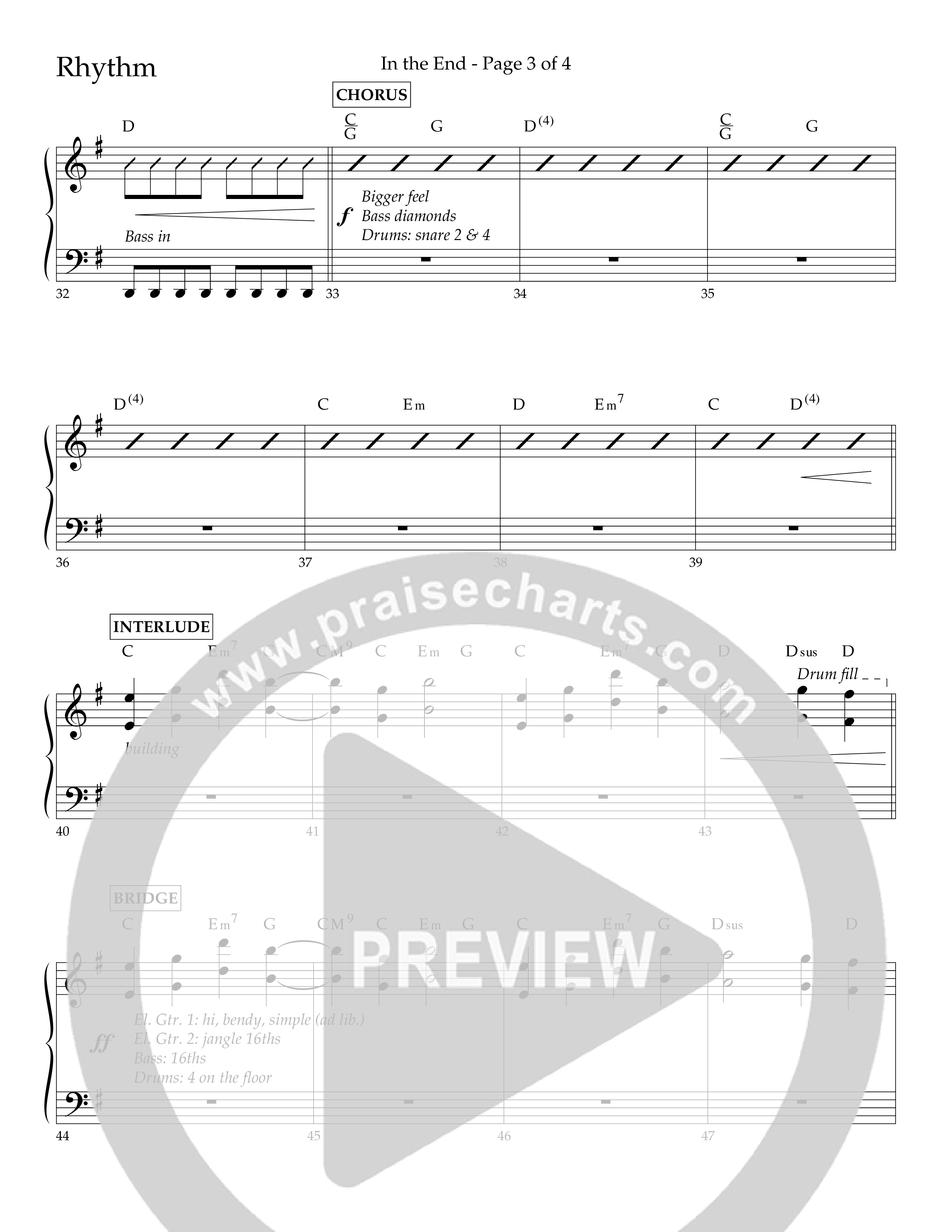 In The End (Choral Anthem SATB) Lead Melody & Rhythm (Lifeway Choral / Arr. Dave Williamson)