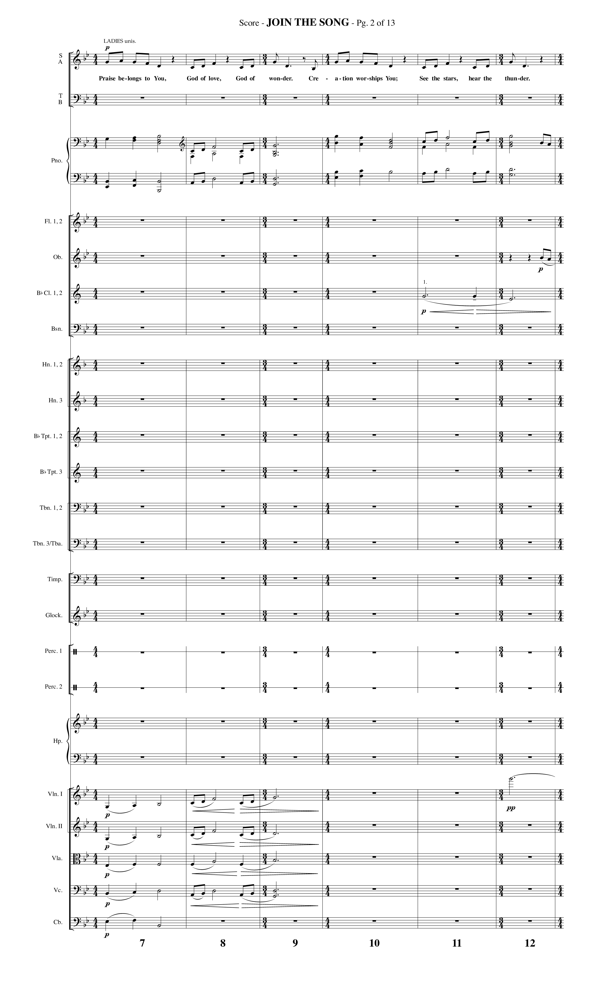Join The Song (Choral Anthem SATB) Orchestration (Lifeway Choral / Arr. Phillip Keveren)