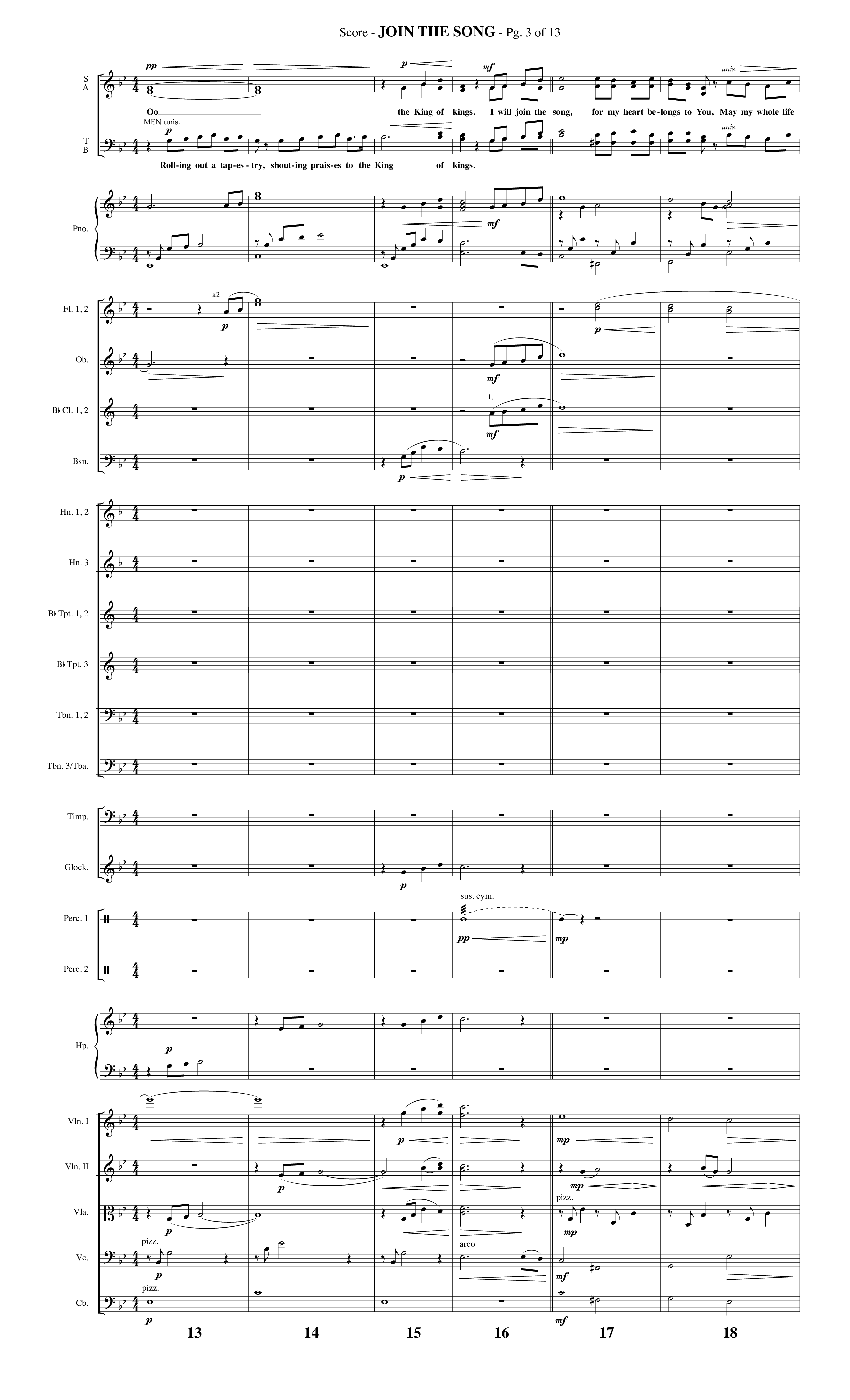 Join The Song (Choral Anthem SATB) Orchestration (Lifeway Choral / Arr. Phillip Keveren)