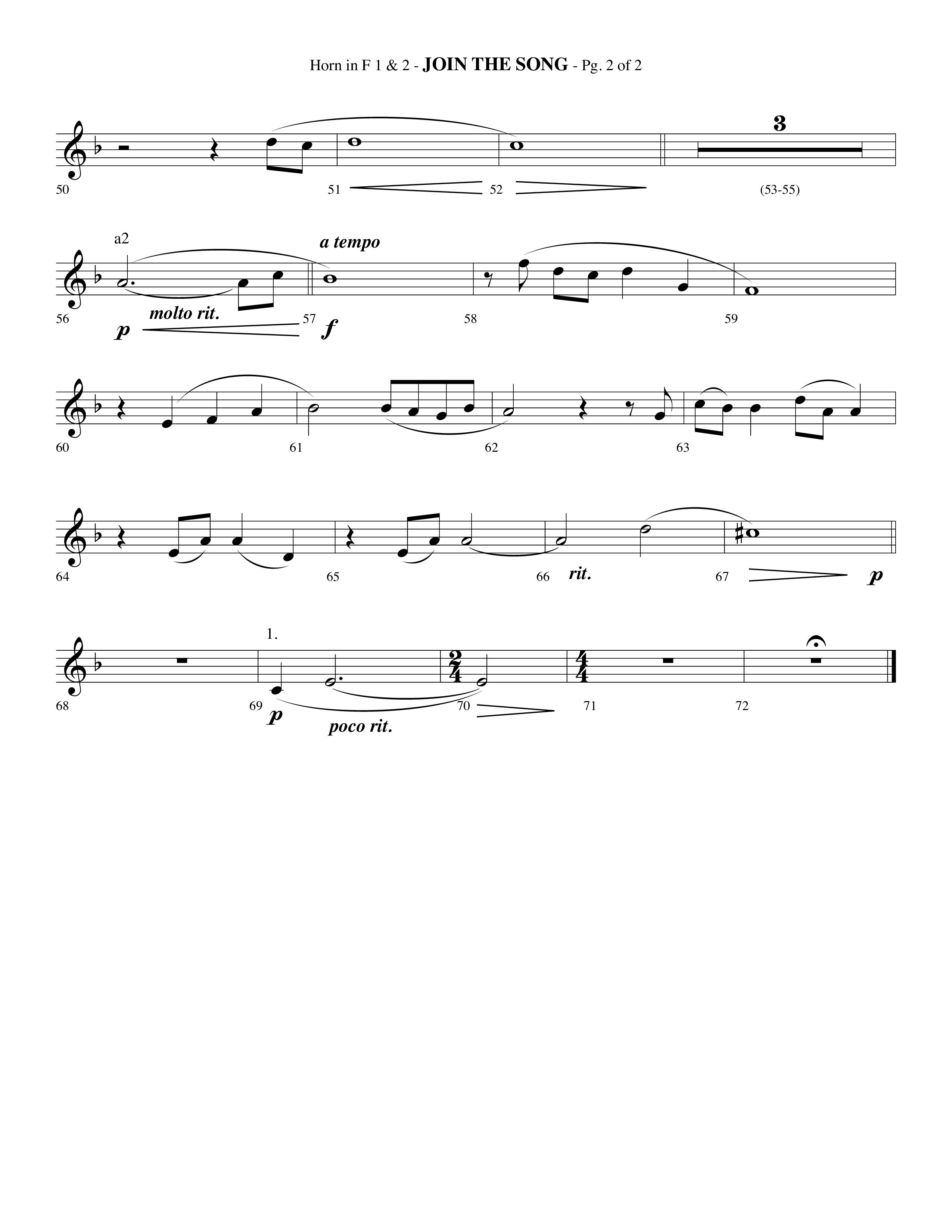 Join The Song (Choral Anthem SATB) French Horn 1/2 (Lifeway Choral / Arr. Phillip Keveren)