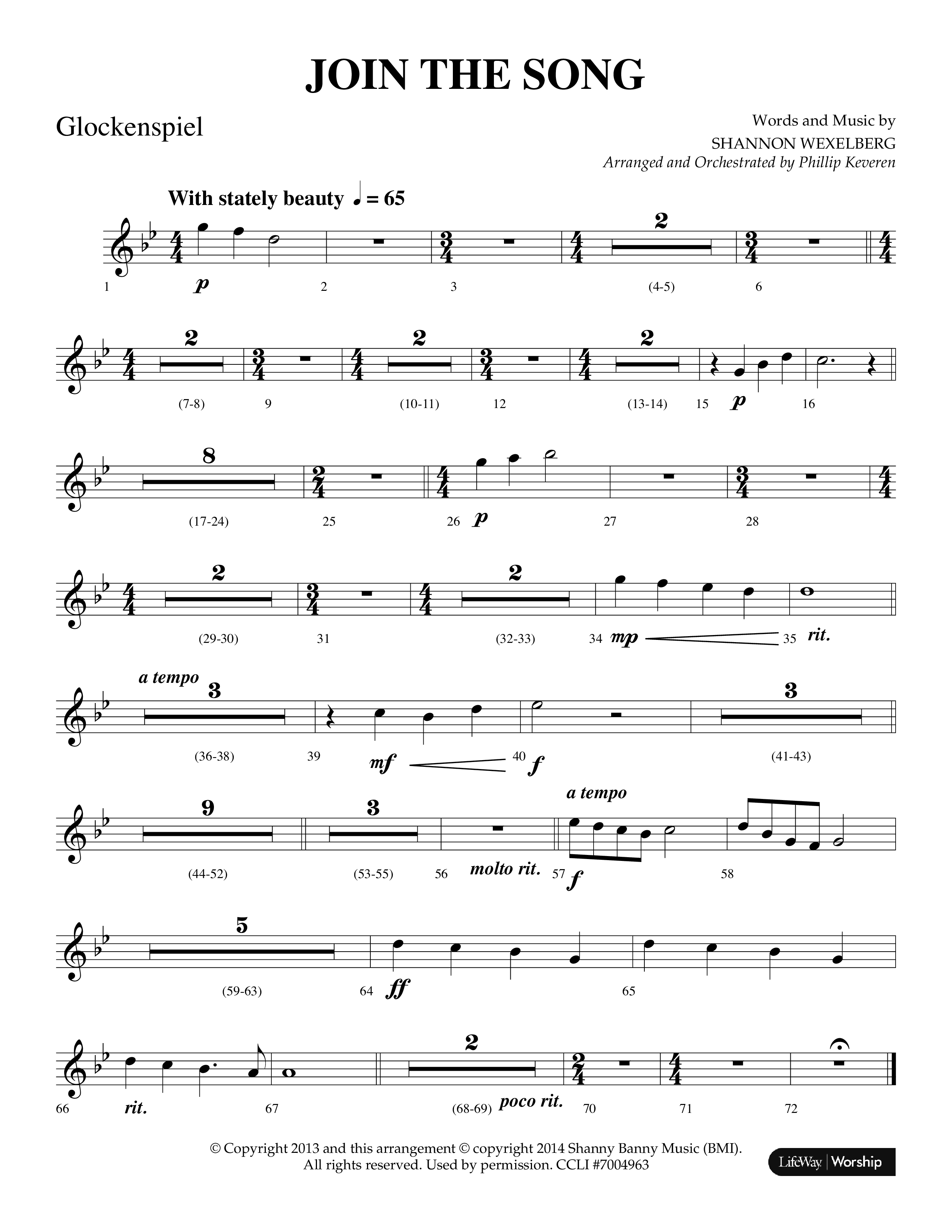 Join The Song (Choral Anthem SATB) Glockenspiel (Lifeway Choral / Arr. Phillip Keveren)