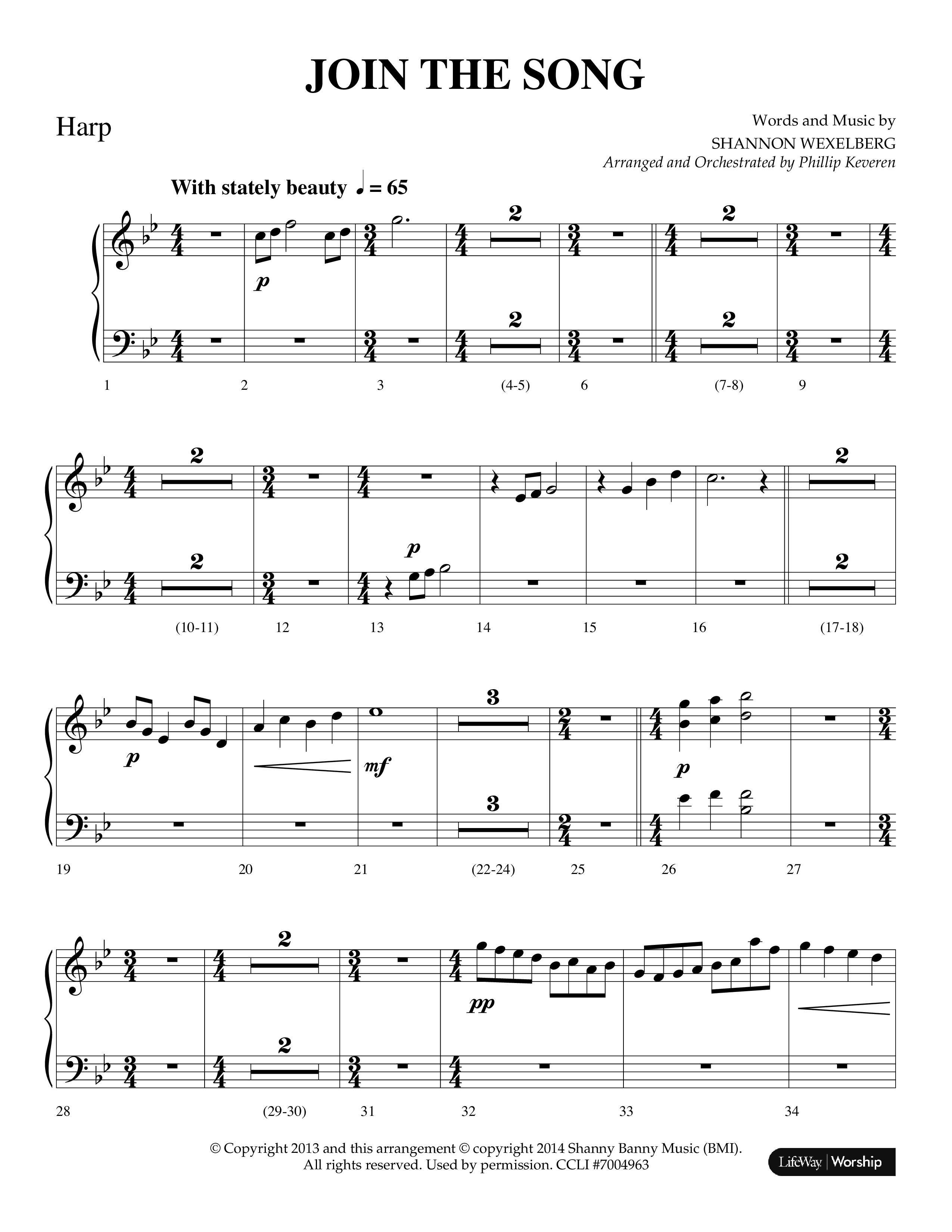 Join The Song (Choral Anthem SATB) Harp (Lifeway Choral / Arr. Phillip Keveren)