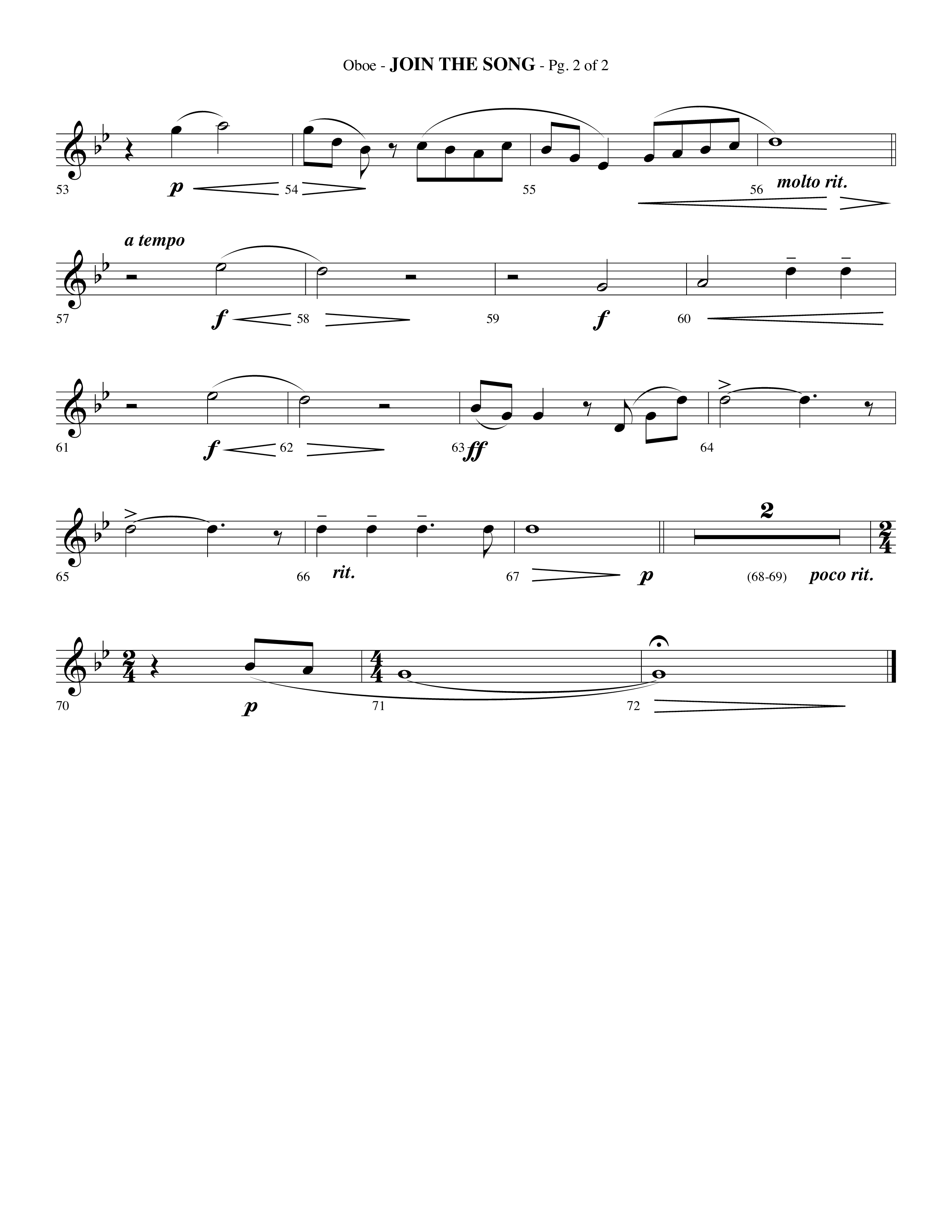 Join The Song (Choral Anthem SATB) Oboe (Lifeway Choral / Arr. Phillip Keveren)