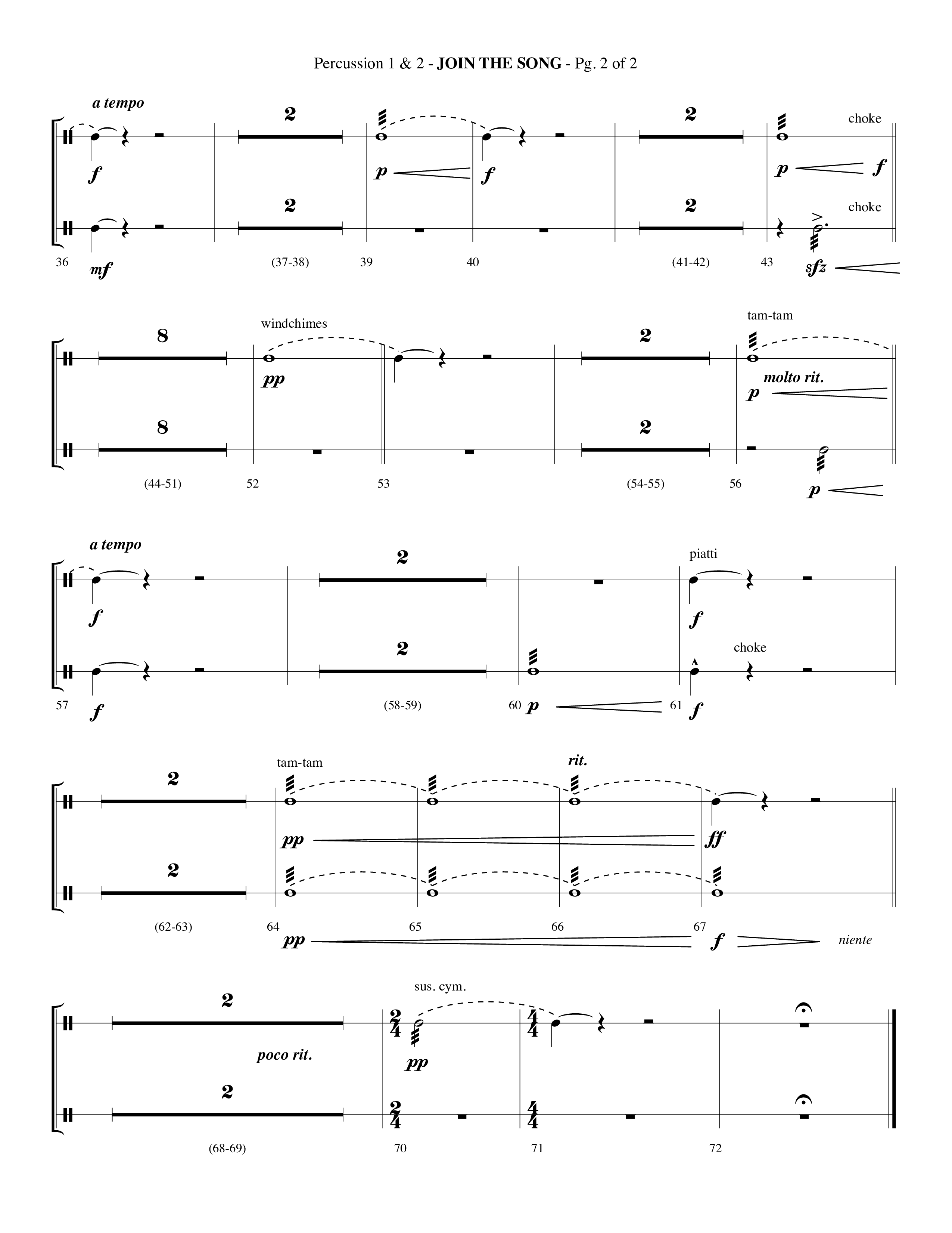 Join The Song (Choral Anthem SATB) Percussion 1/2 (Lifeway Choral / Arr. Phillip Keveren)