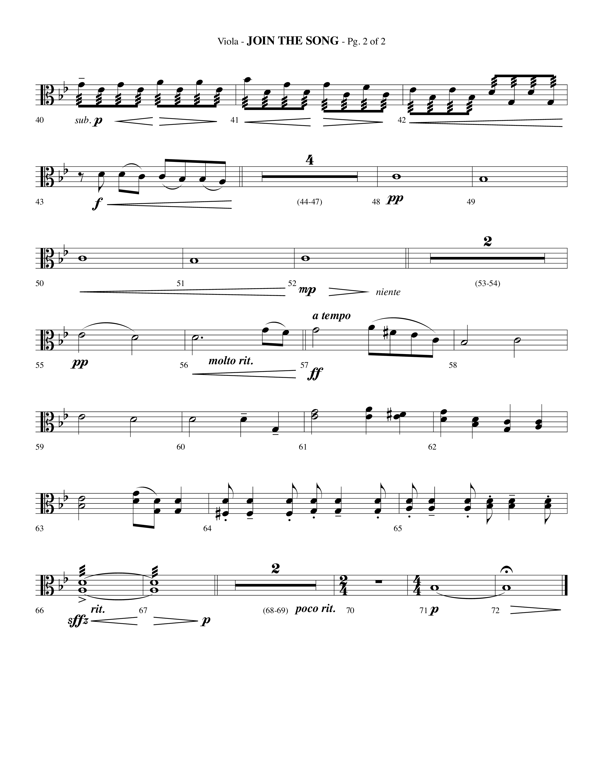Join The Song (Choral Anthem SATB) Viola (Lifeway Choral / Arr. Phillip Keveren)
