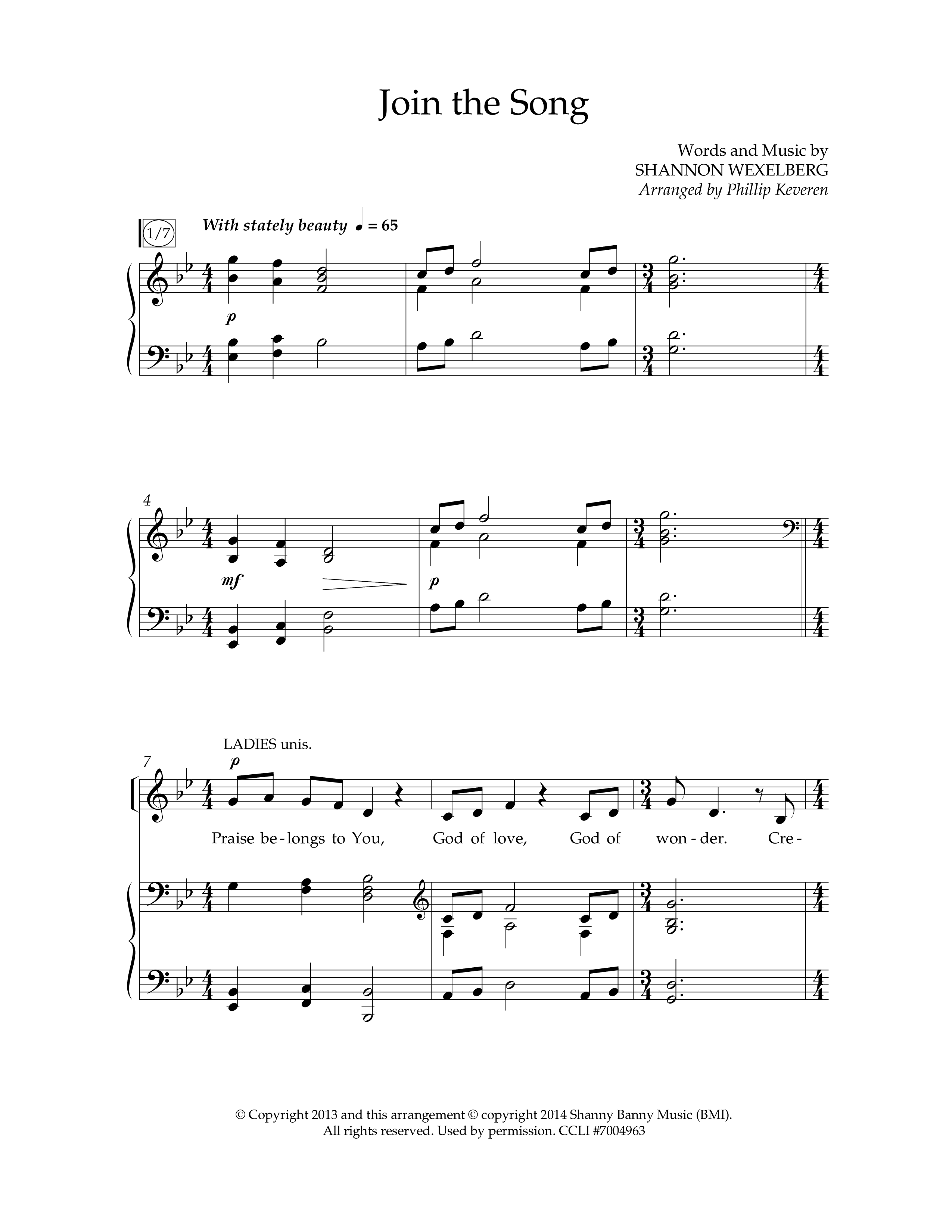 Join The Song (Choral Anthem SATB) Anthem (SATB/Piano) (Lifeway Choral / Arr. Phillip Keveren)