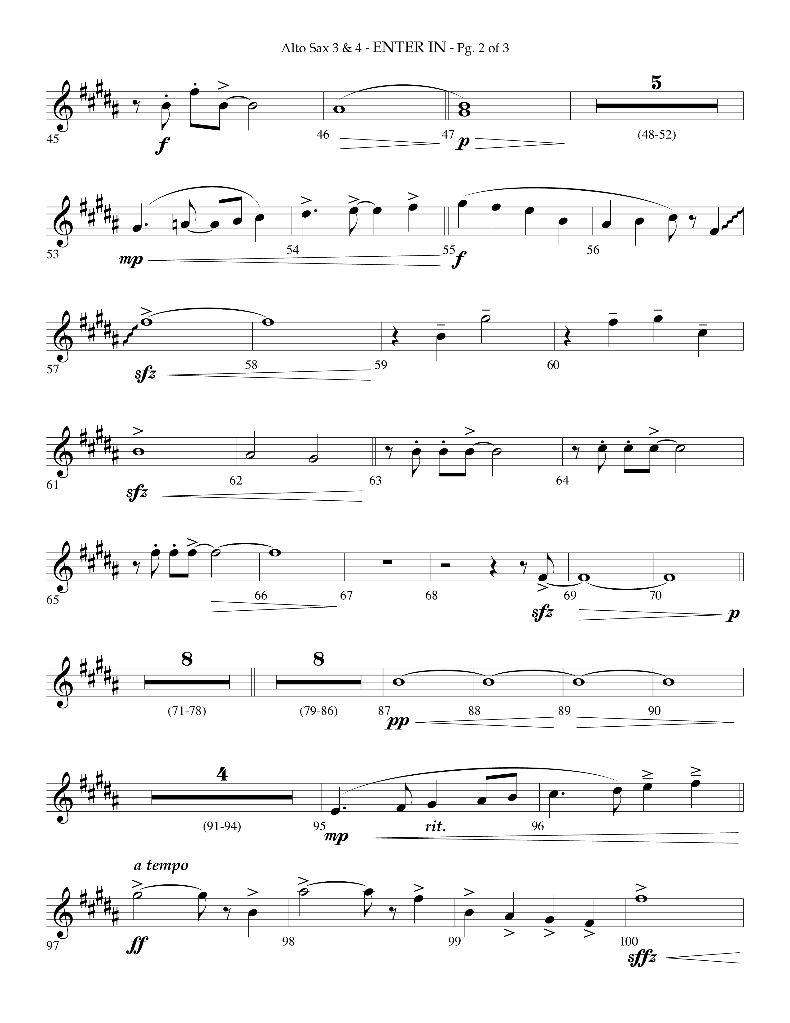 Enter In (Choral Anthem SATB) Alto Sax (Lifeway Choral / Arr. Phillip Keveren)