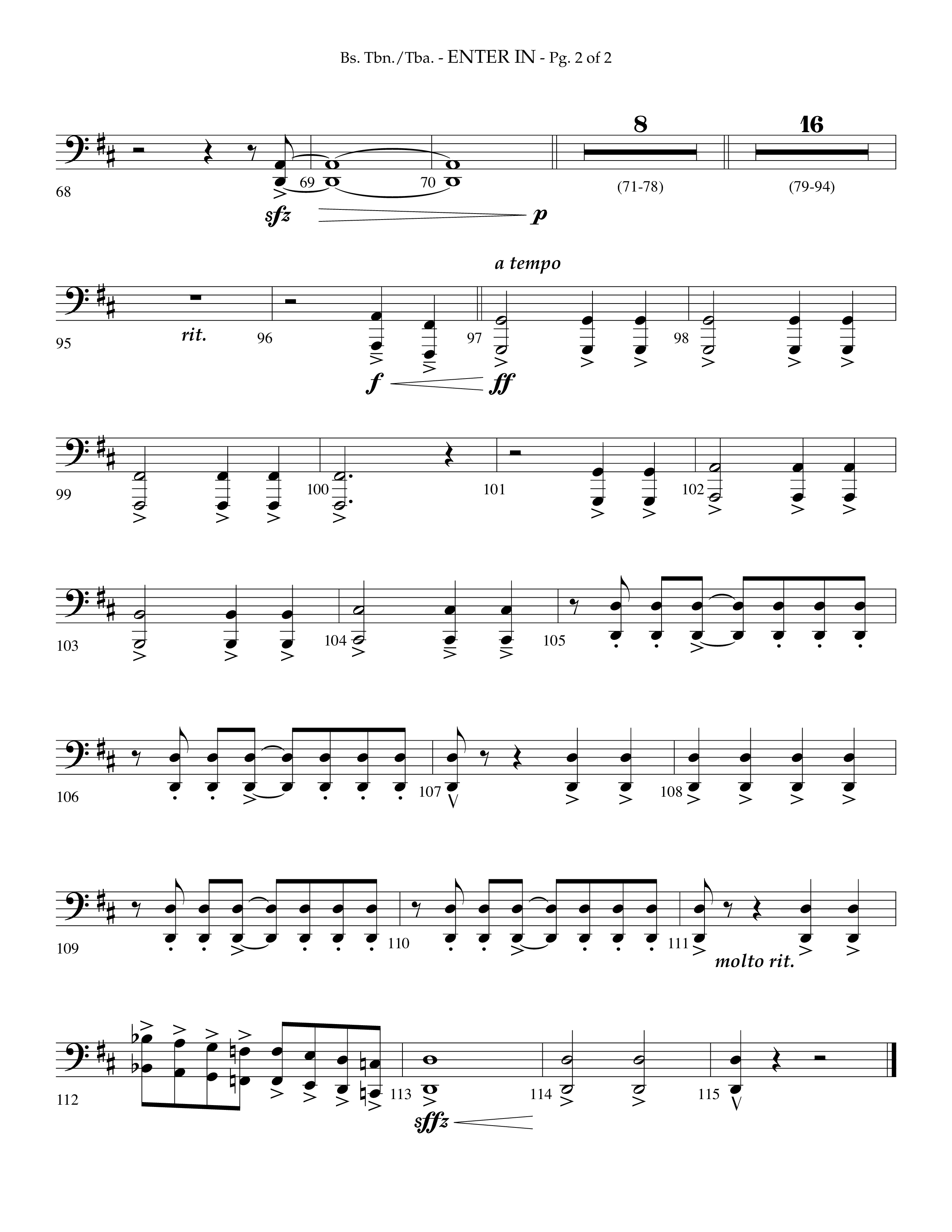 Enter In (Choral Anthem SATB) Bass Trombone, Tuba (Lifeway Choral / Arr. Phillip Keveren)