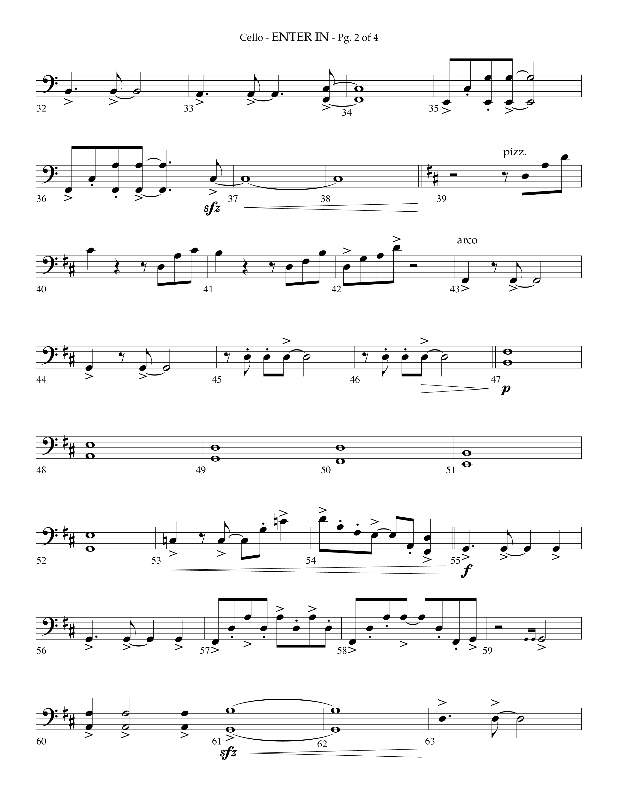 Enter In (Choral Anthem SATB) Cello (Lifeway Choral / Arr. Phillip Keveren)