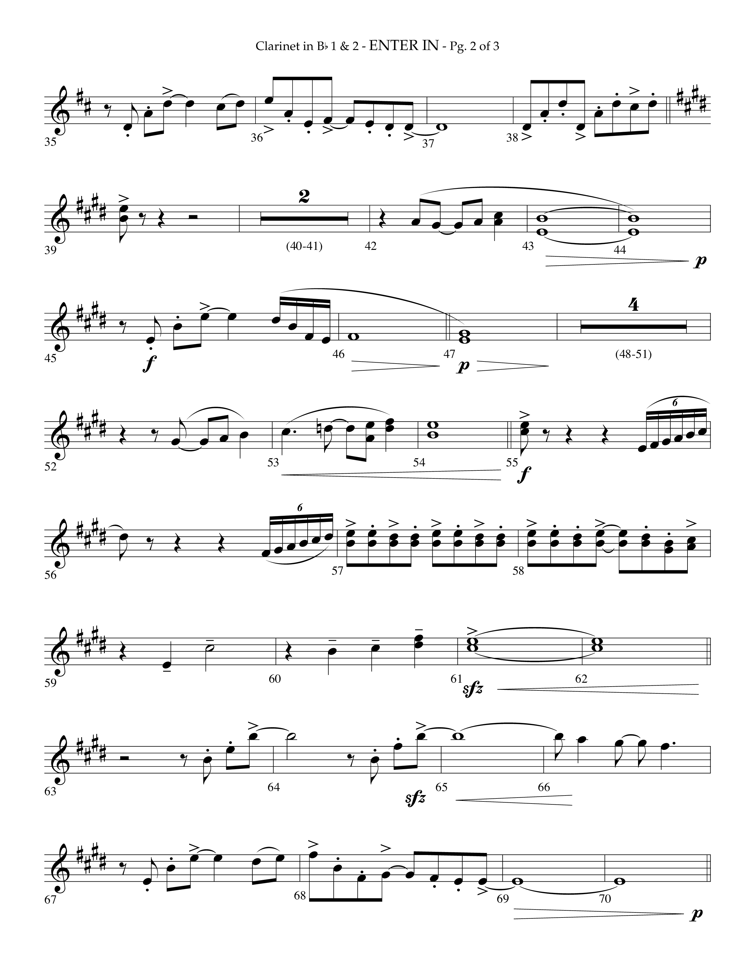 Enter In (Choral Anthem SATB) Clarinet 1/2 (Lifeway Choral / Arr. Phillip Keveren)