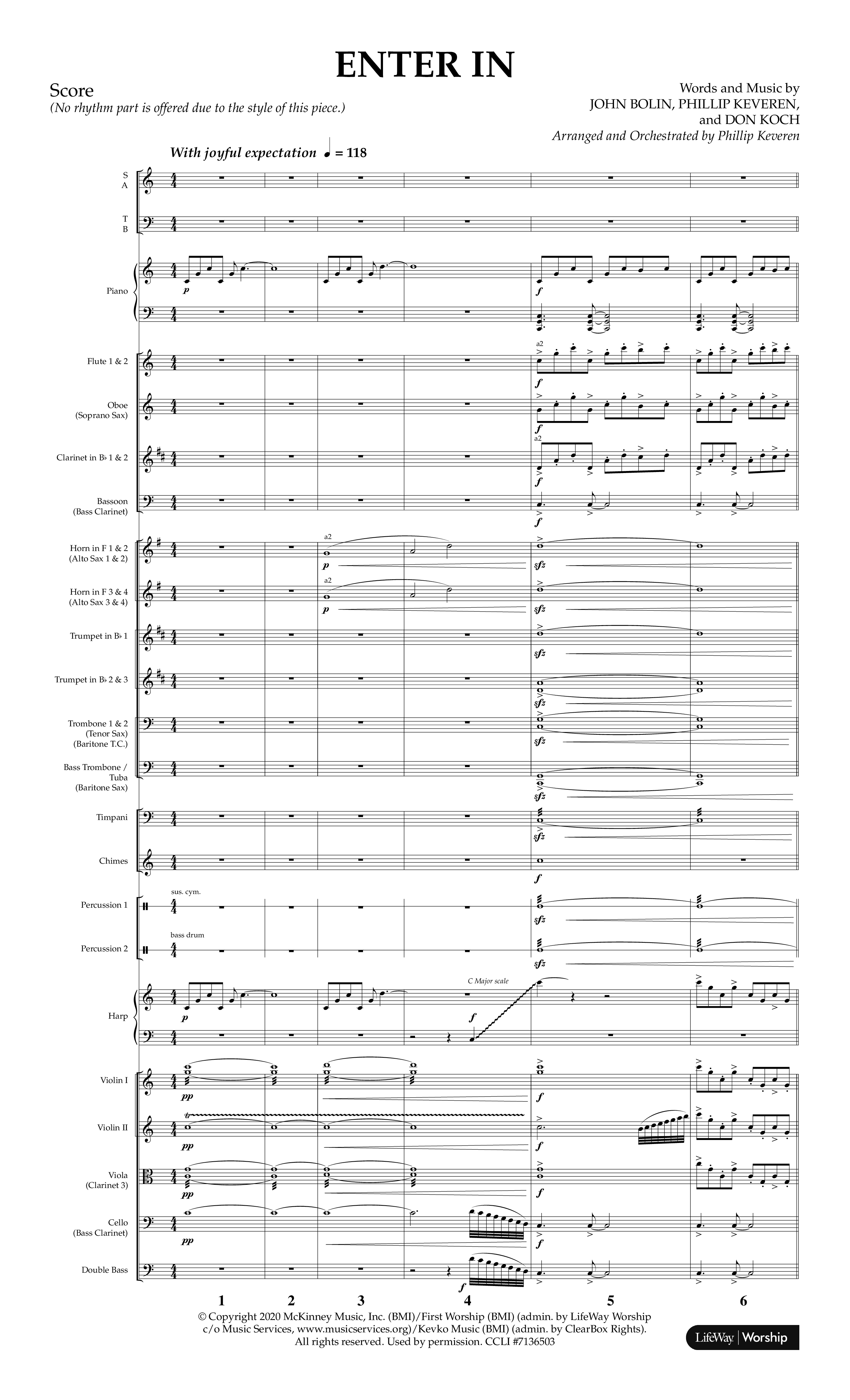 Enter In (Choral Anthem SATB) Orchestration (Lifeway Choral / Arr. Phillip Keveren)