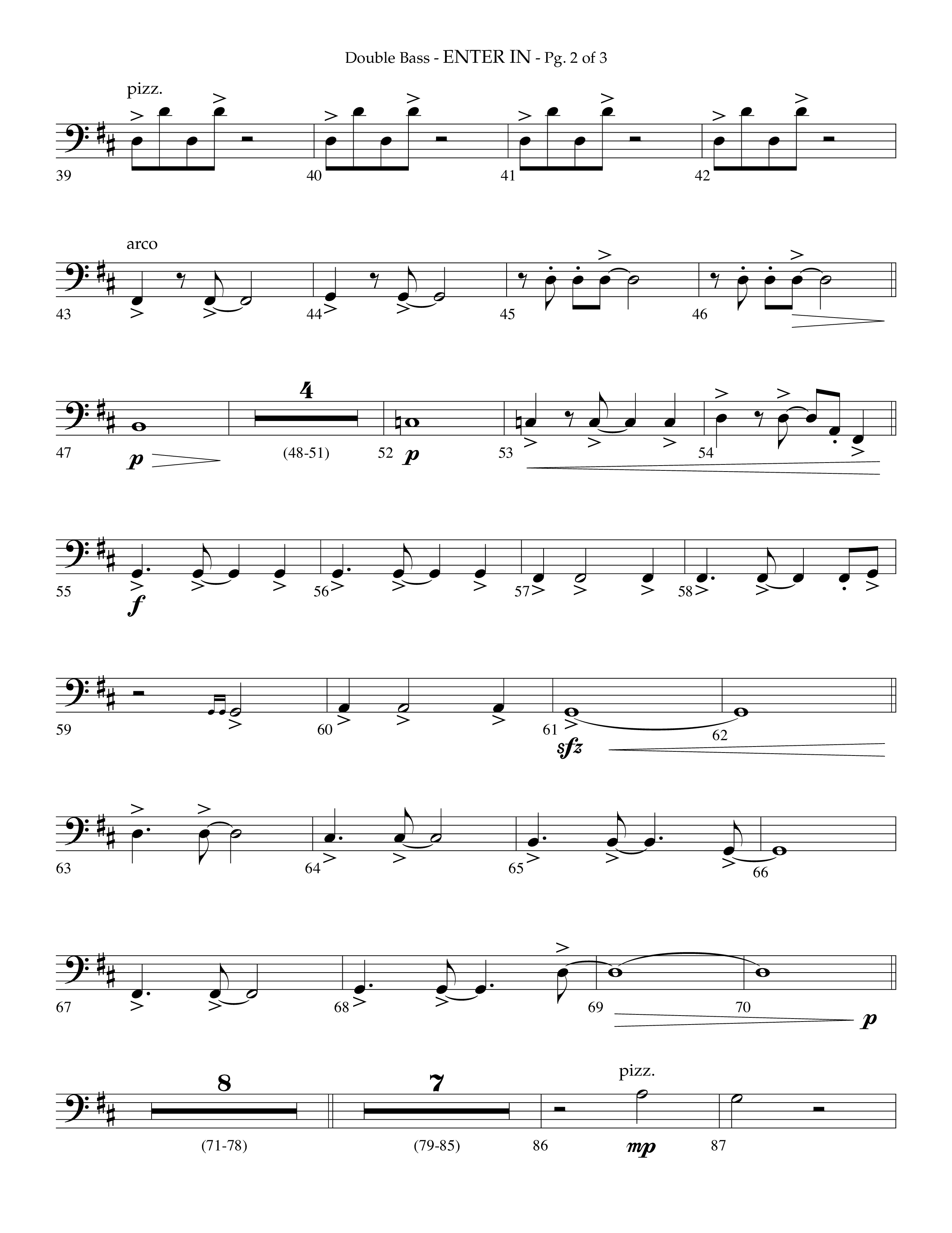 Enter In (Choral Anthem SATB) Double Bass (Lifeway Choral / Arr. Phillip Keveren)
