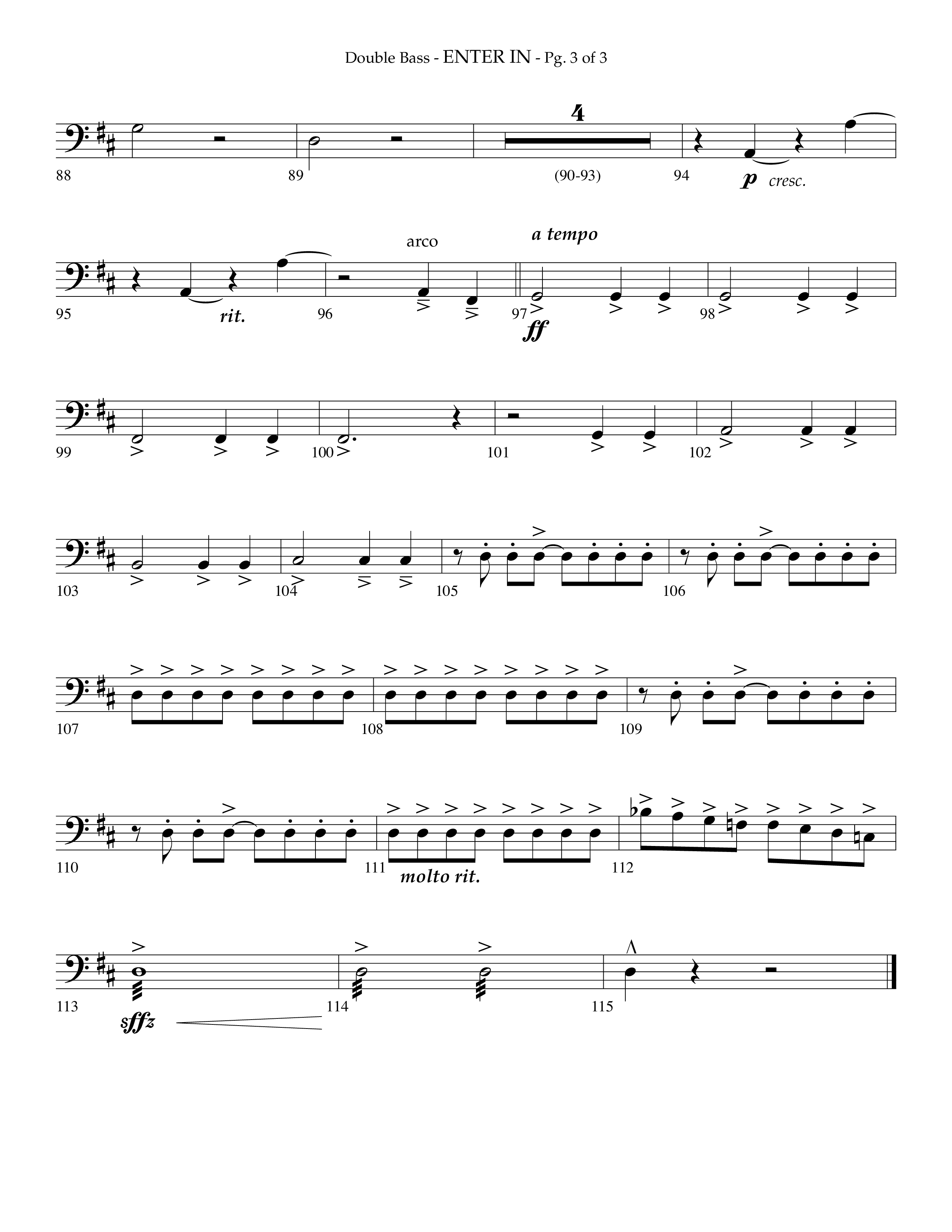 Enter In (Choral Anthem SATB) Double Bass (Lifeway Choral / Arr. Phillip Keveren)