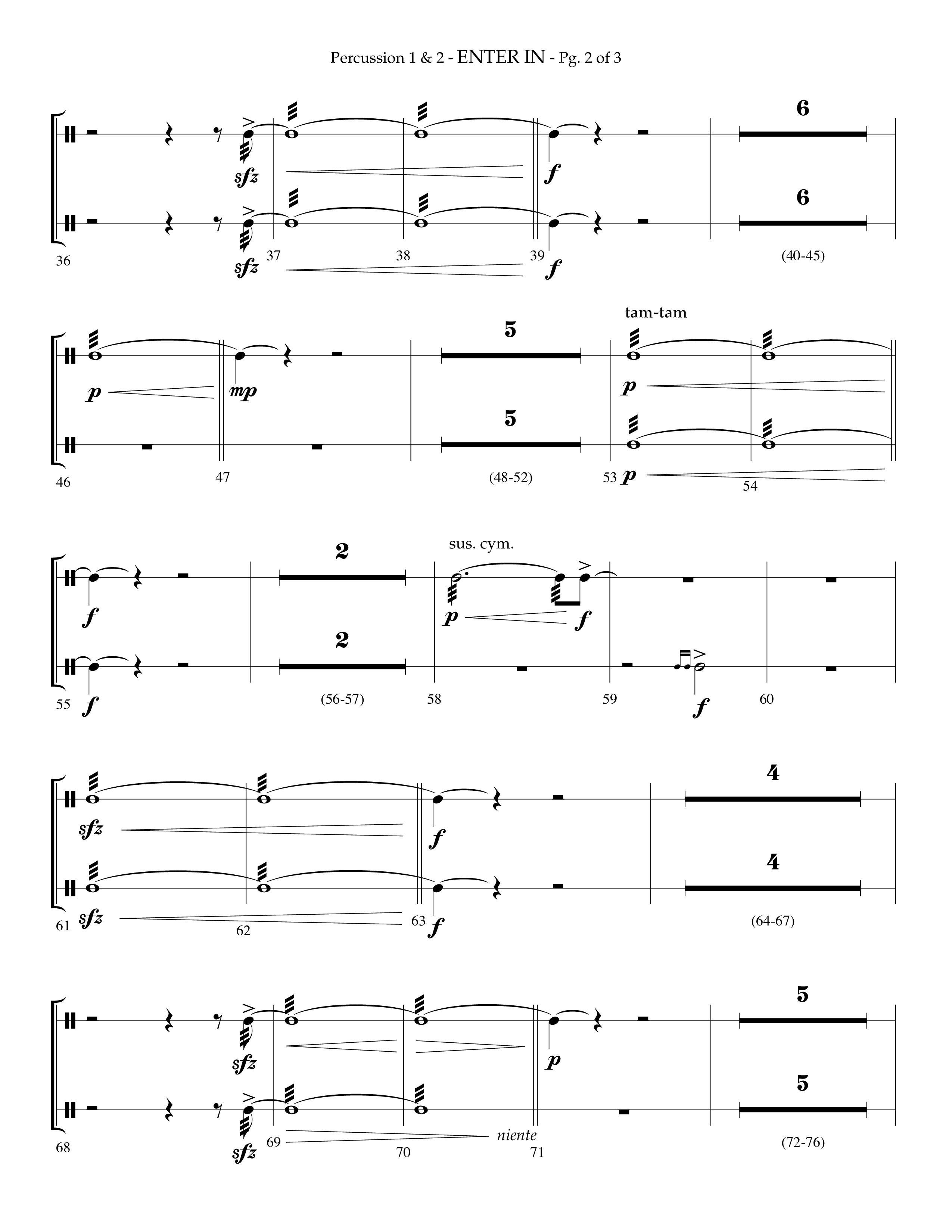Enter In (Choral Anthem SATB) Percussion 1/2 (Lifeway Choral / Arr. Phillip Keveren)