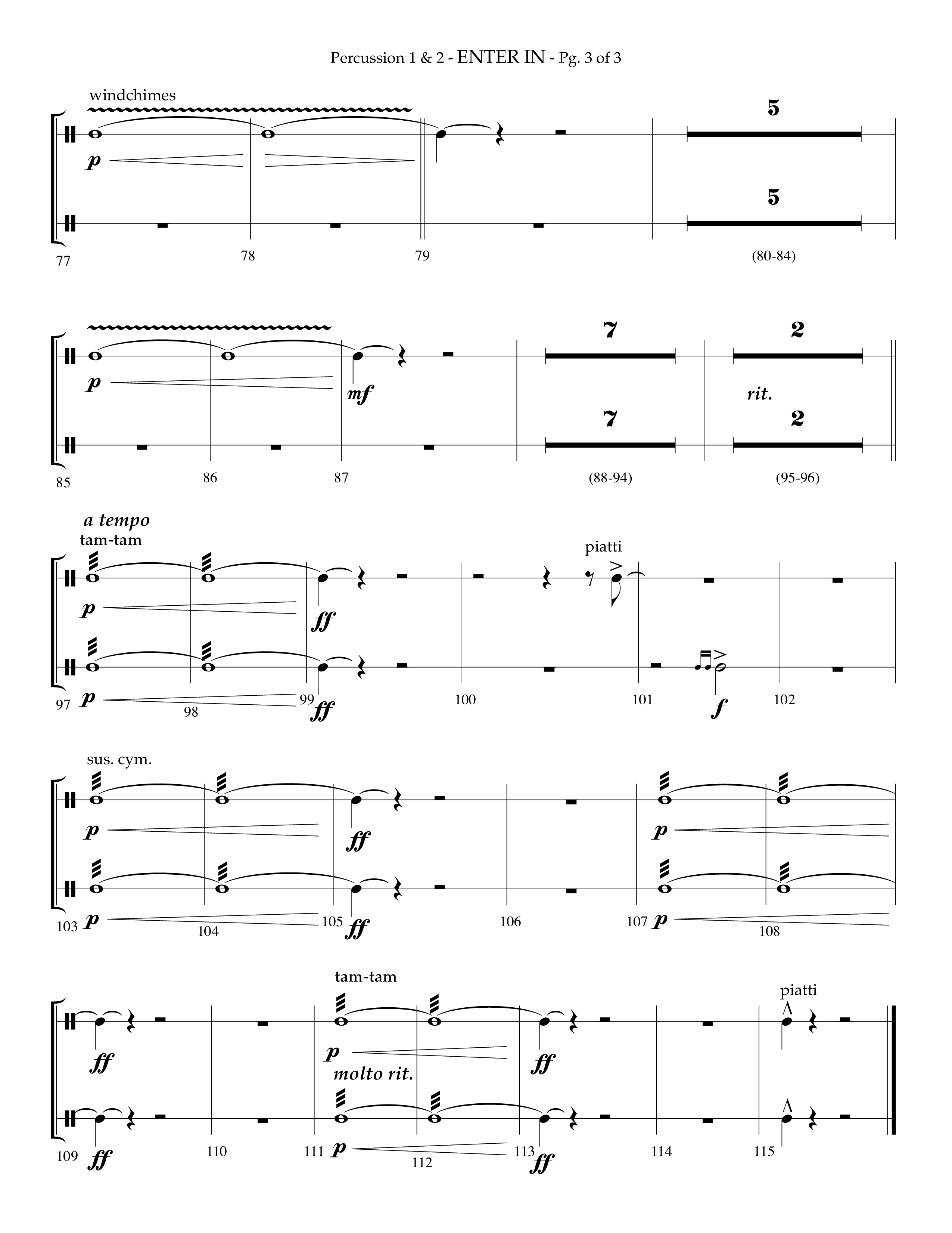 Enter In (Choral Anthem SATB) Percussion 1/2 (Lifeway Choral / Arr. Phillip Keveren)