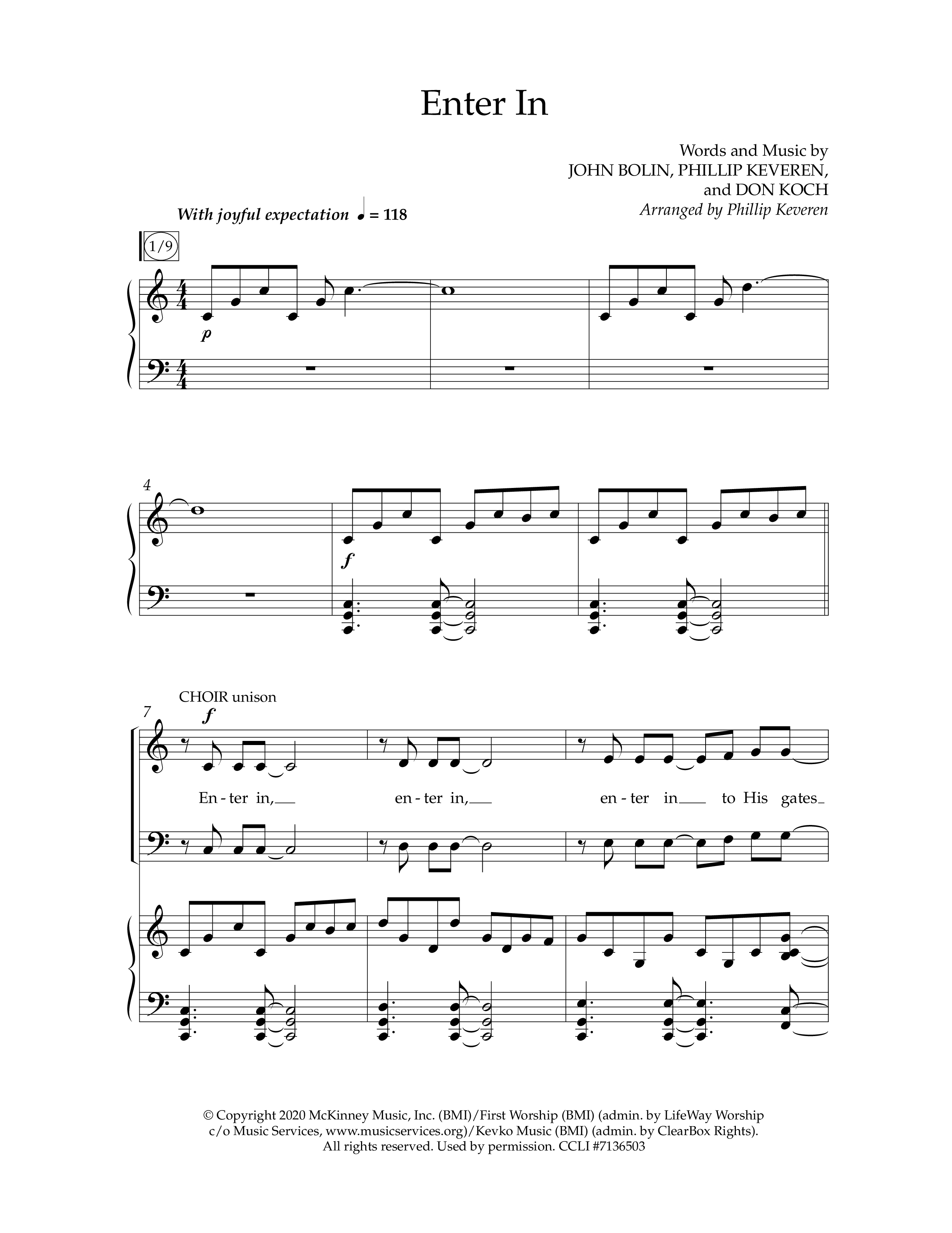 Enter In (Choral Anthem SATB) Anthem (SATB/Piano) (Lifeway Choral / Arr. Phillip Keveren)