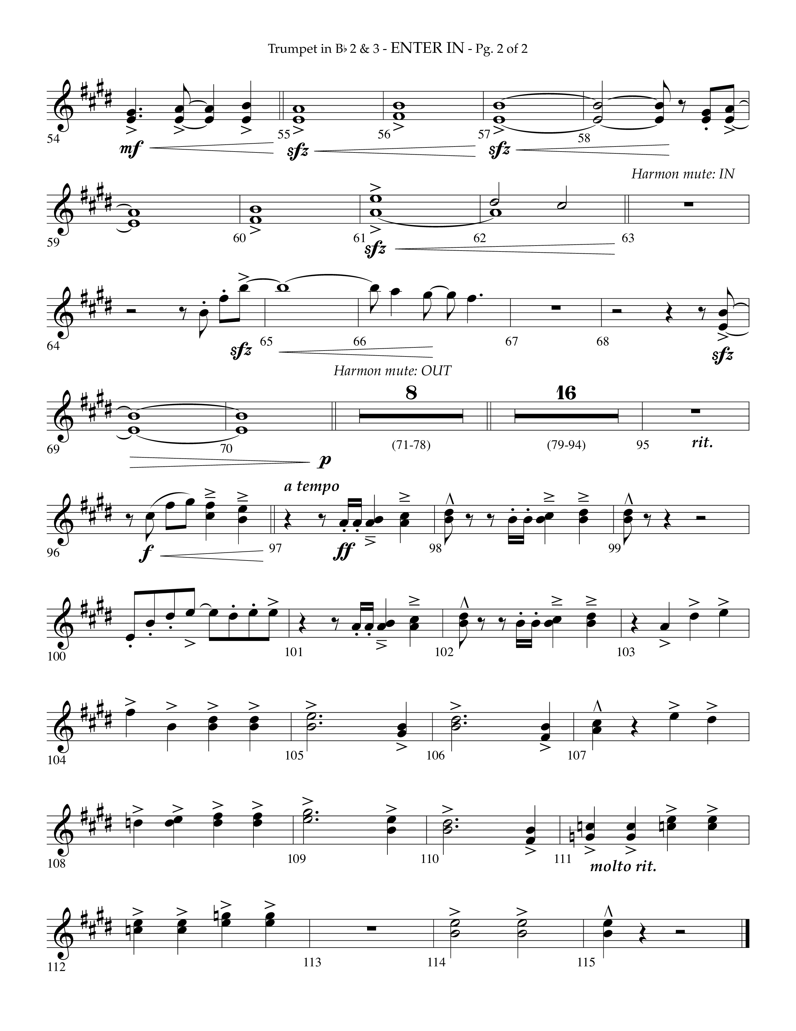 Enter In (Choral Anthem SATB) Trumpet 2/3 (Lifeway Choral / Arr. Phillip Keveren)