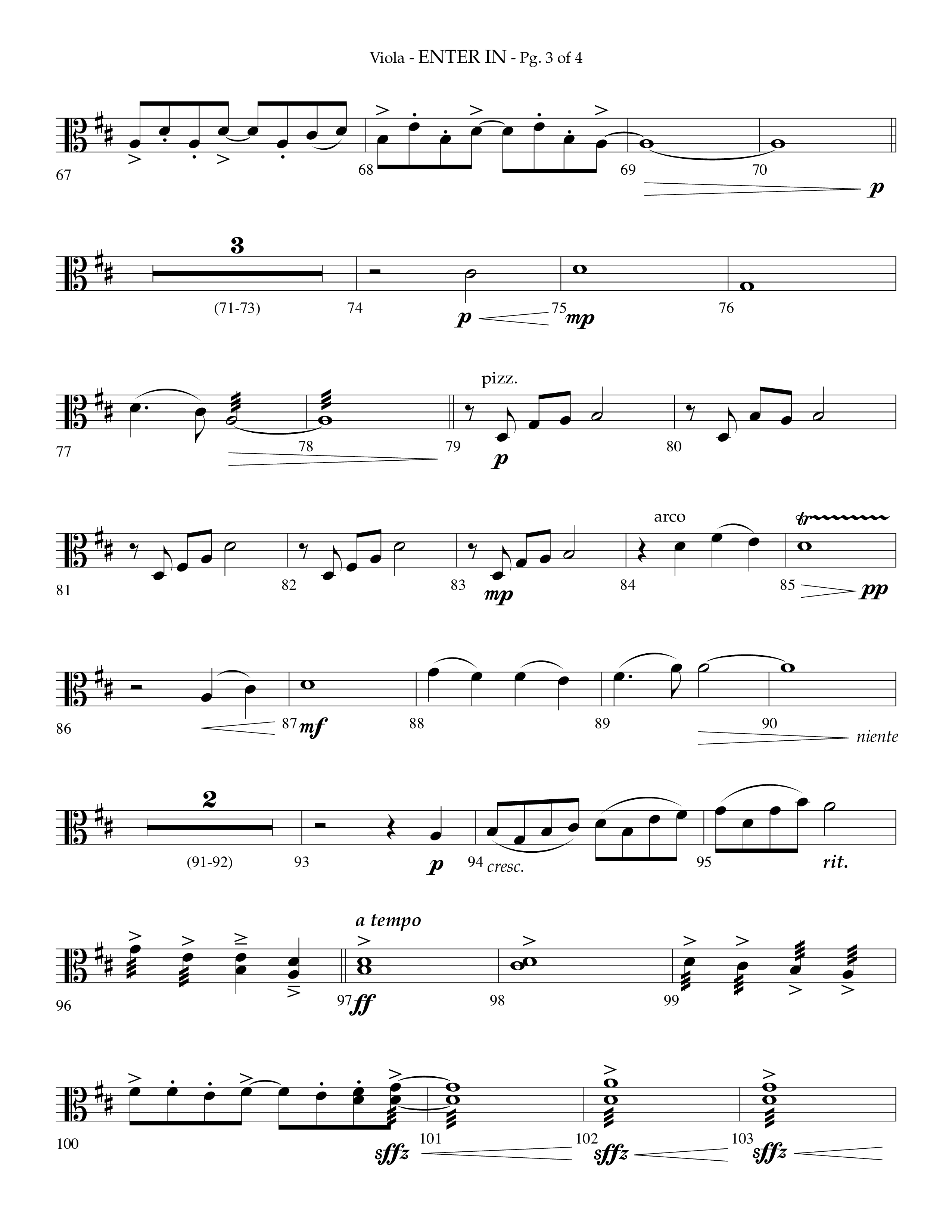 Enter In (Choral Anthem SATB) Viola (Lifeway Choral / Arr. Phillip Keveren)