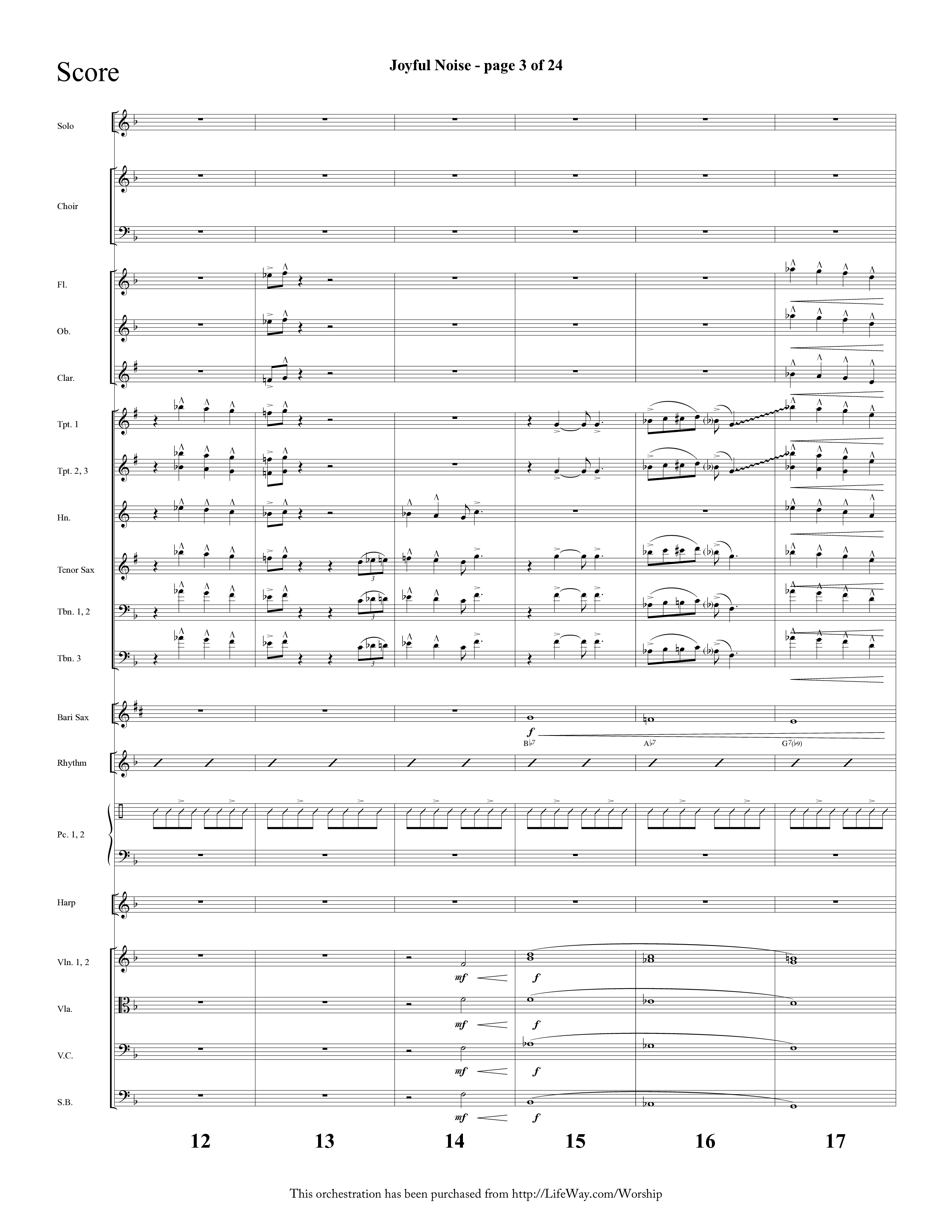 Joyful Noise (Choral Anthem SATB) Conductor's Score (Lifeway Choral / Arr. Cliff Duren)