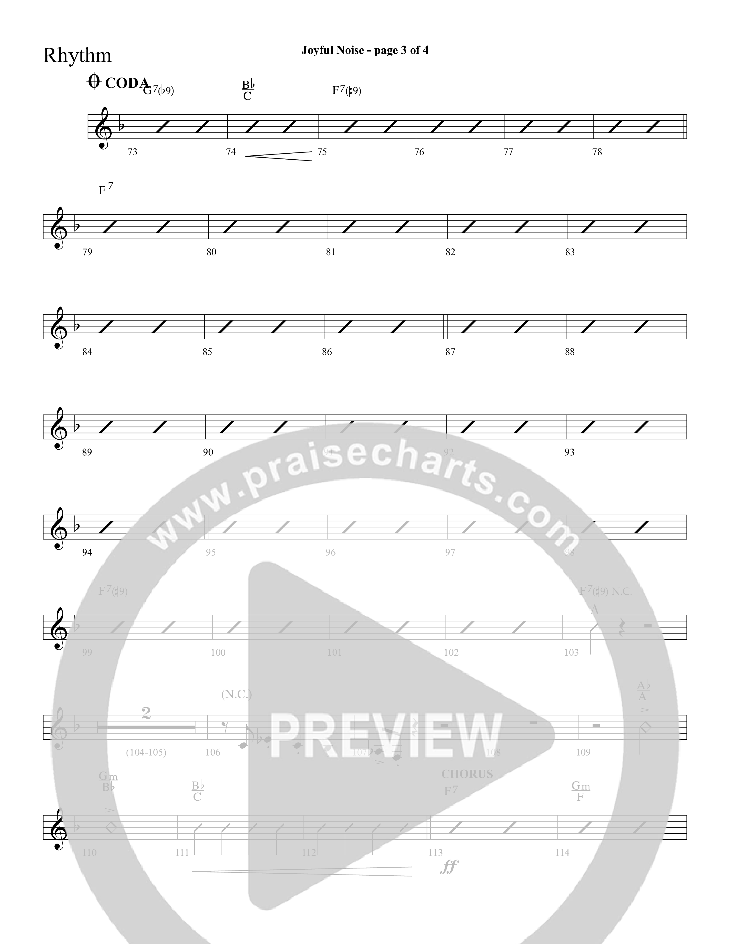 Joyful Noise (Choral Anthem SATB) Lead Melody & Rhythm (Lifeway Choral / Arr. Cliff Duren)