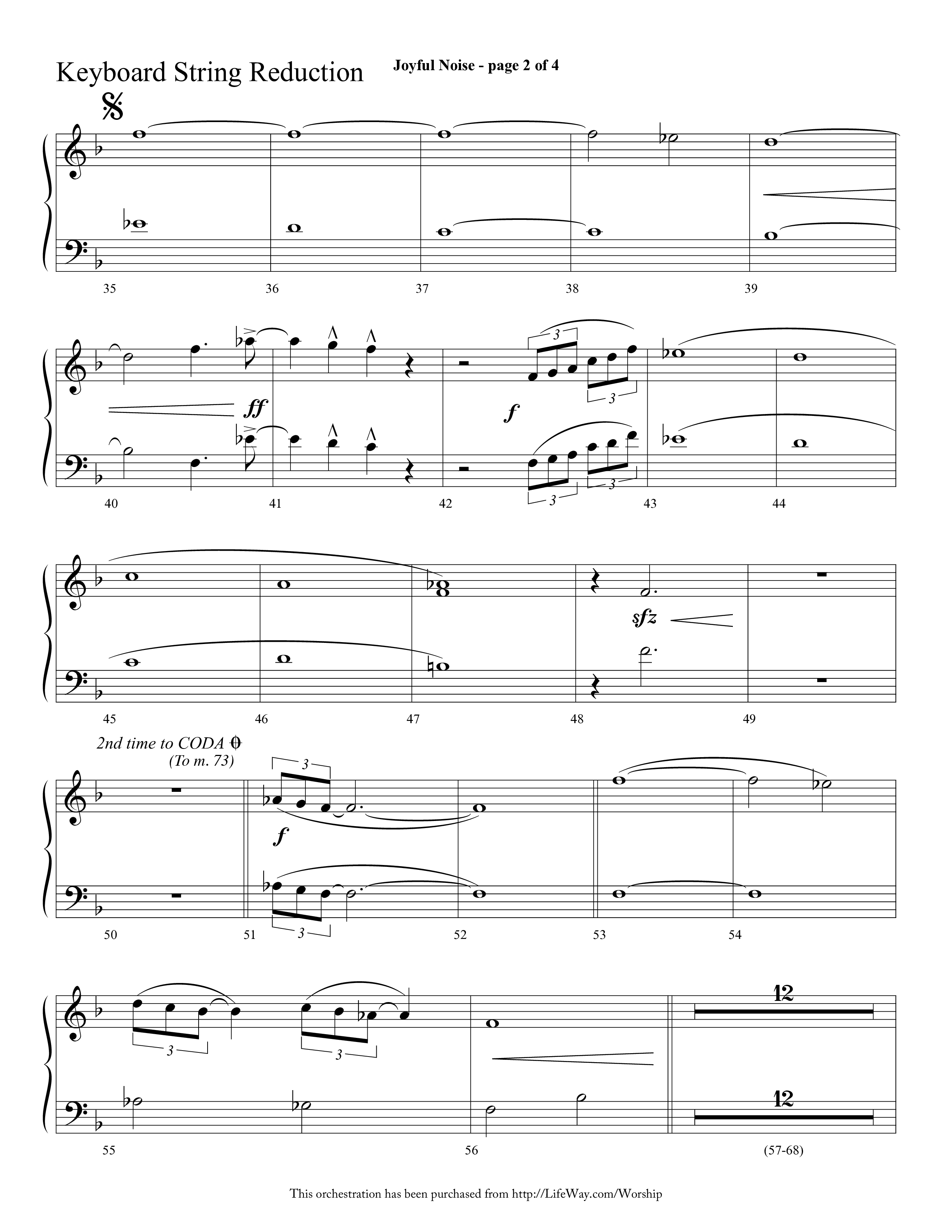 Joyful Noise (Choral Anthem SATB) String Reduction (Lifeway Choral / Arr. Cliff Duren)