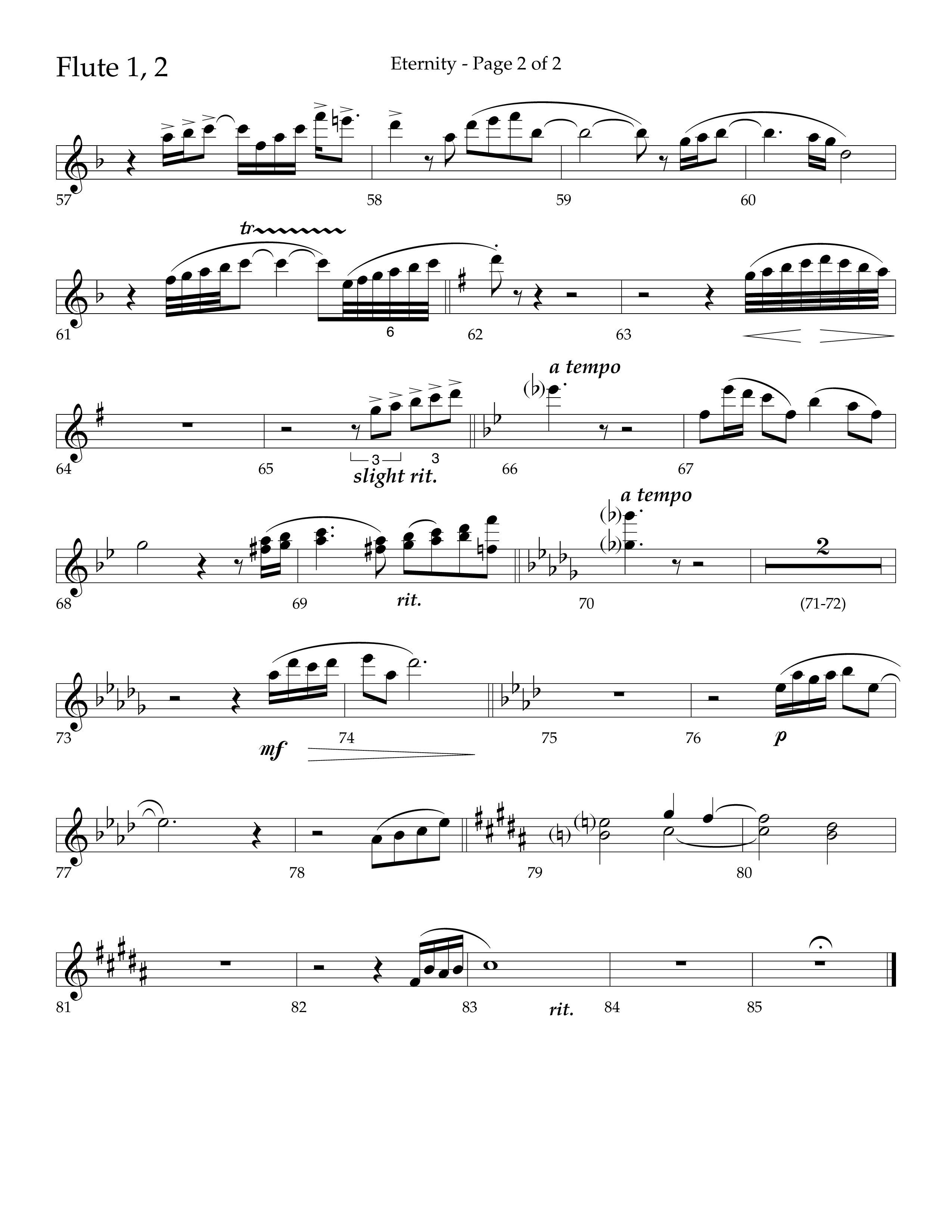 Eternity (Choral Anthem SATB) Flute 1/2 (Lifeway Choral / Arr. Bradley Knight)