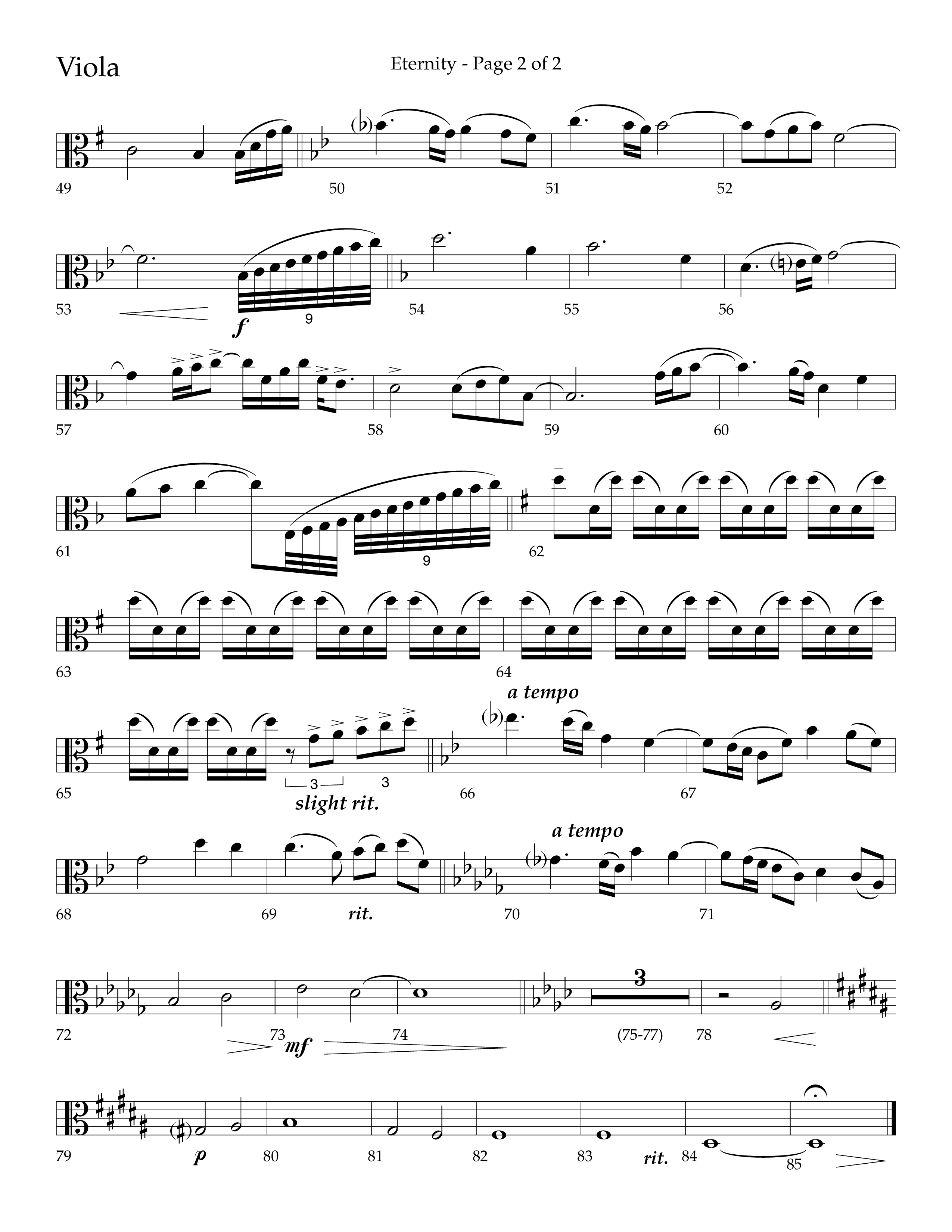 Eternity (Choral Anthem SATB) Viola (Lifeway Choral / Arr. Bradley Knight)
