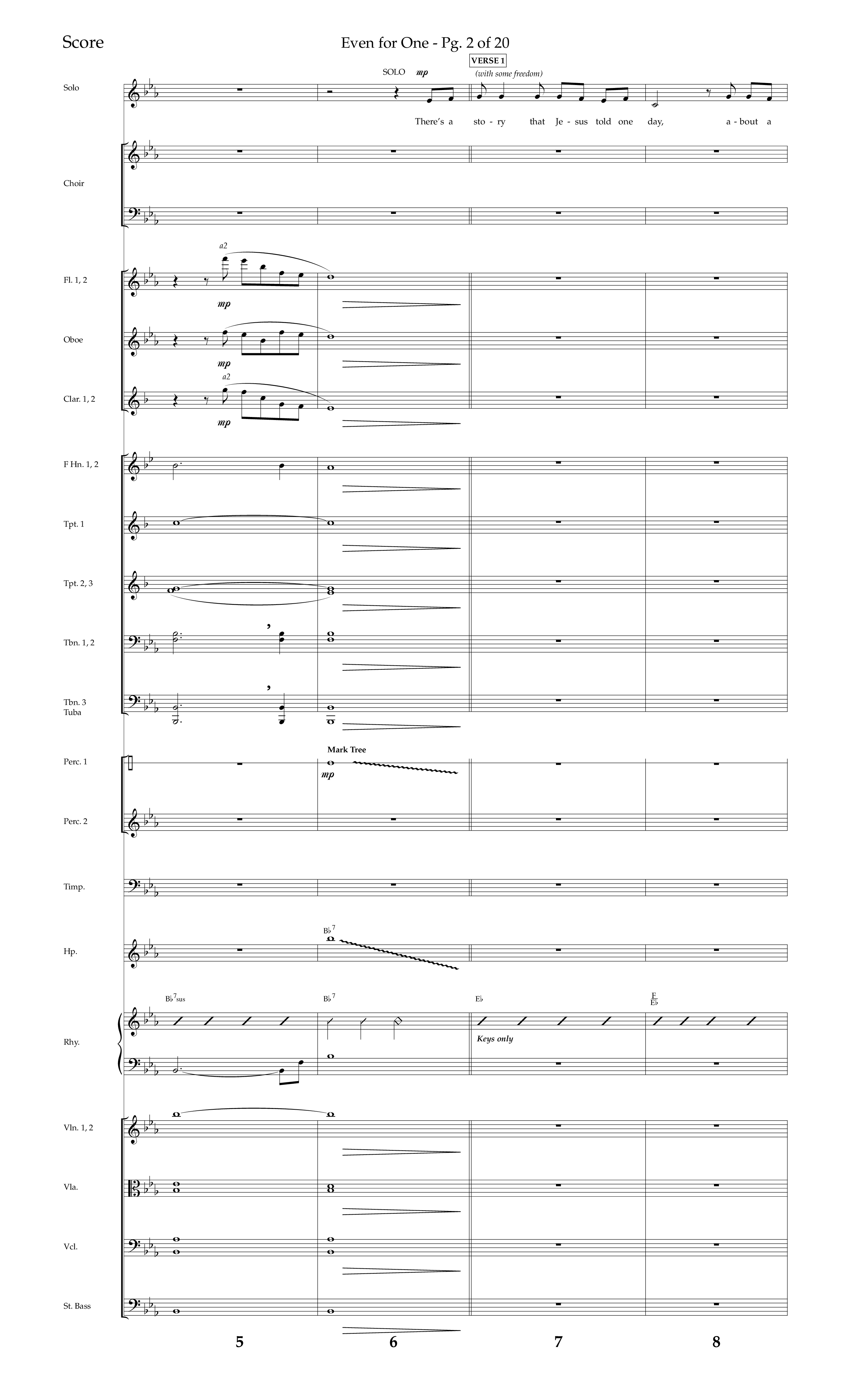 Even For One (Choral Anthem SATB) Conductor's Score (Lifeway Choral / Arr. Marty Hamby)