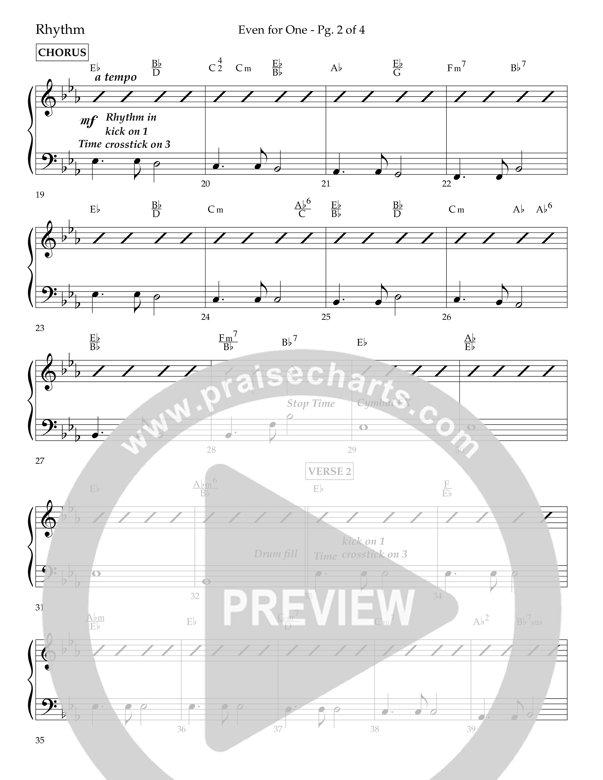 Even For One (Choral Anthem SATB) Lead Melody & Rhythm (Lifeway Choral / Arr. Marty Hamby)