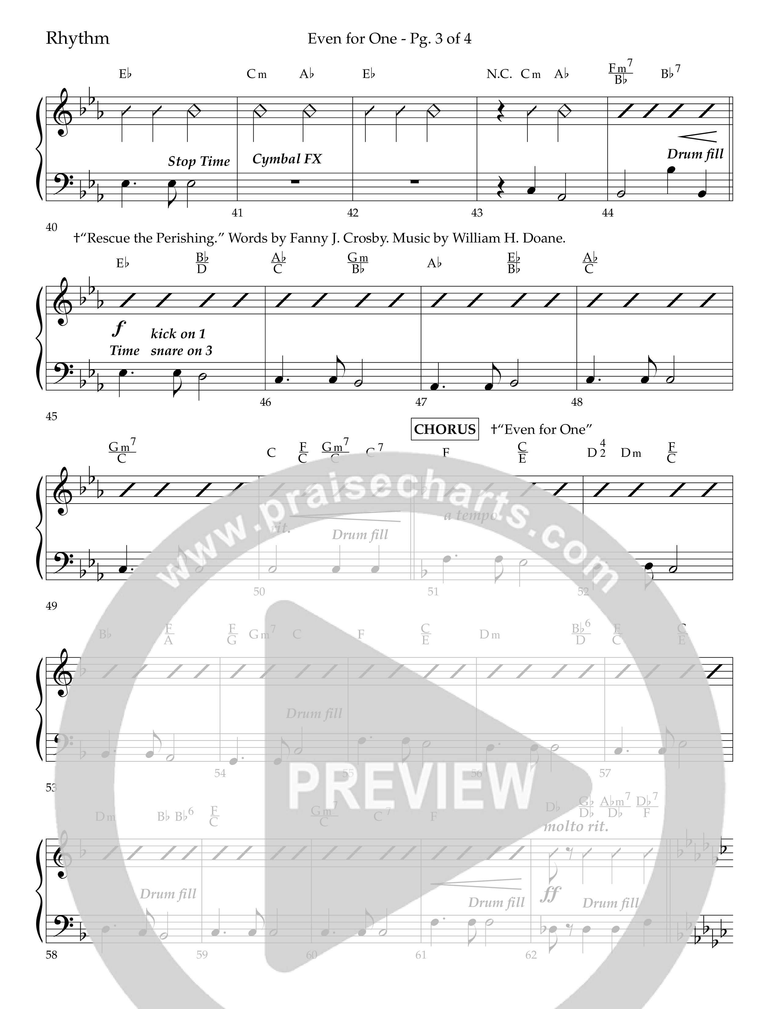 Even For One (Choral Anthem SATB) Lead Melody & Rhythm (Lifeway Choral / Arr. Marty Hamby)
