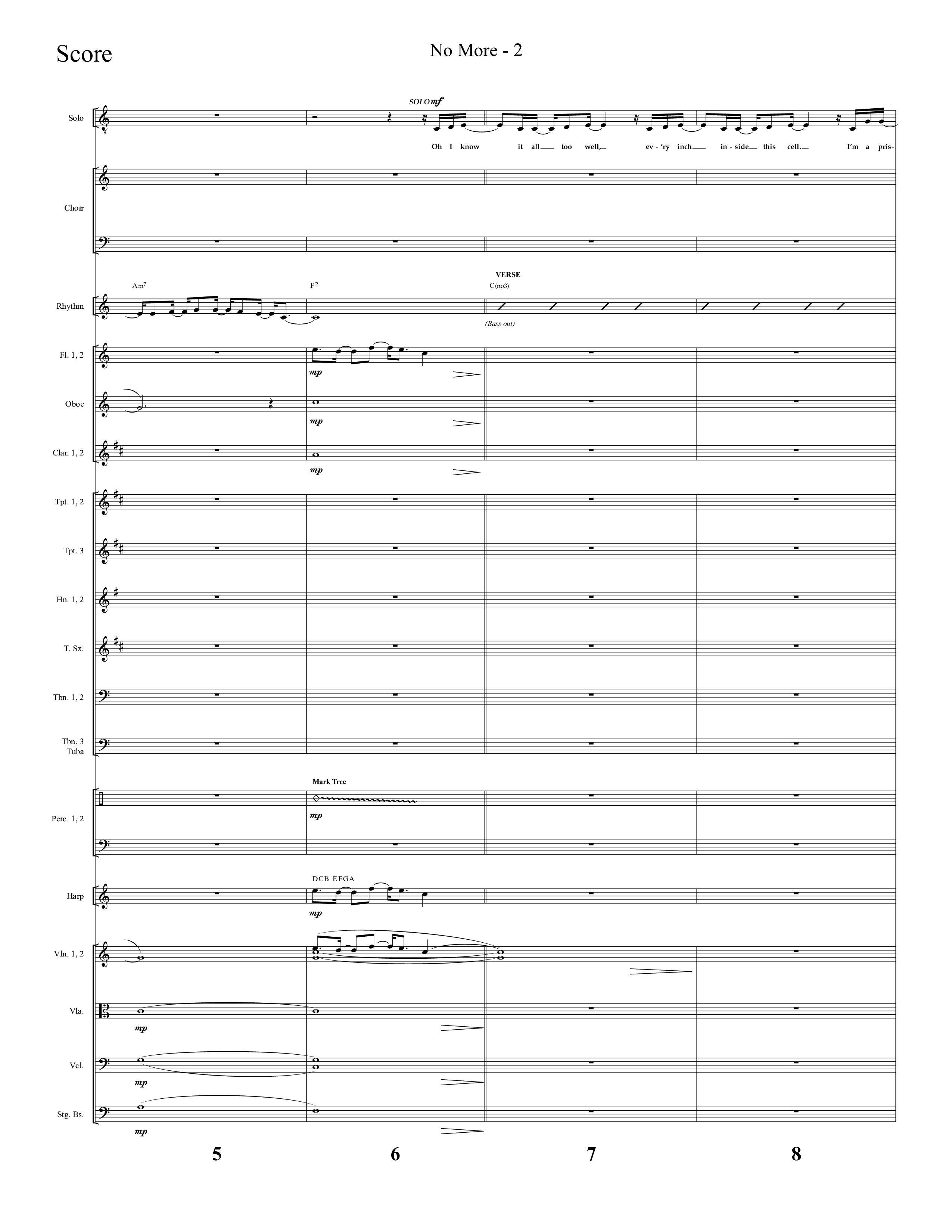 No More (Choral Anthem SATB) Orchestration (Lifeway Choral / Arr. Cliff Duren)