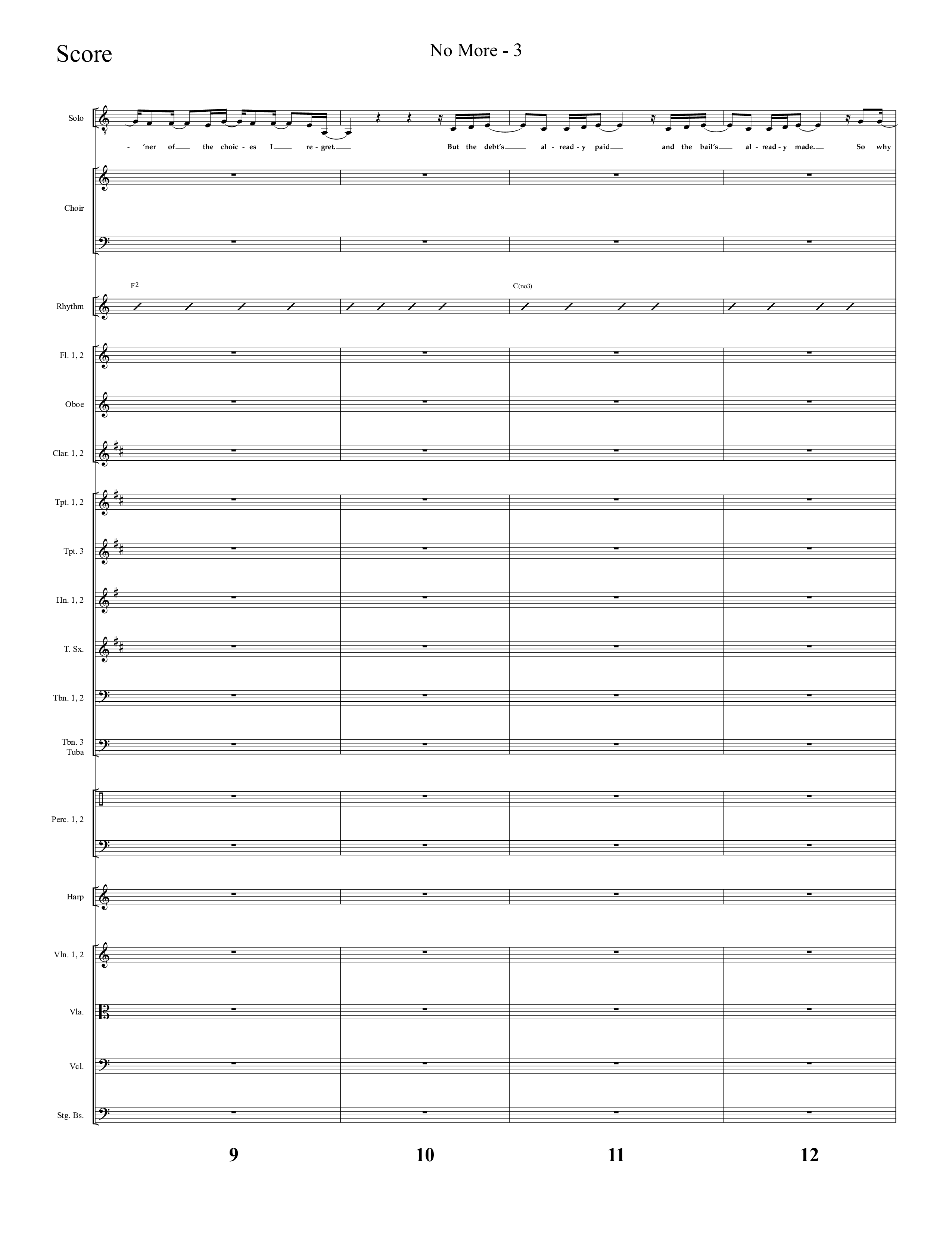No More (Choral Anthem SATB) Conductor's Score (Lifeway Choral / Arr. Cliff Duren)