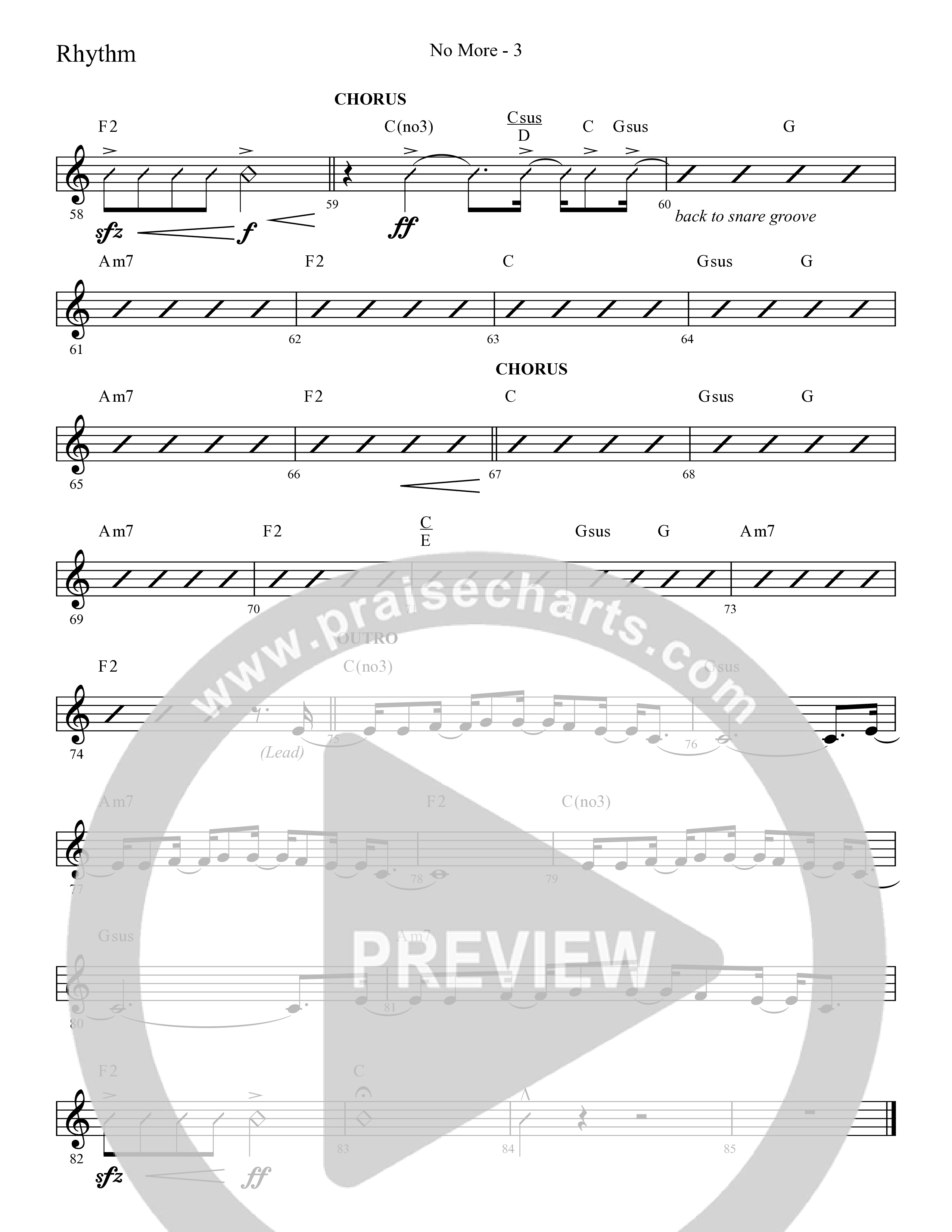 No More (Choral Anthem SATB) Lead Melody & Rhythm (Lifeway Choral / Arr. Cliff Duren)