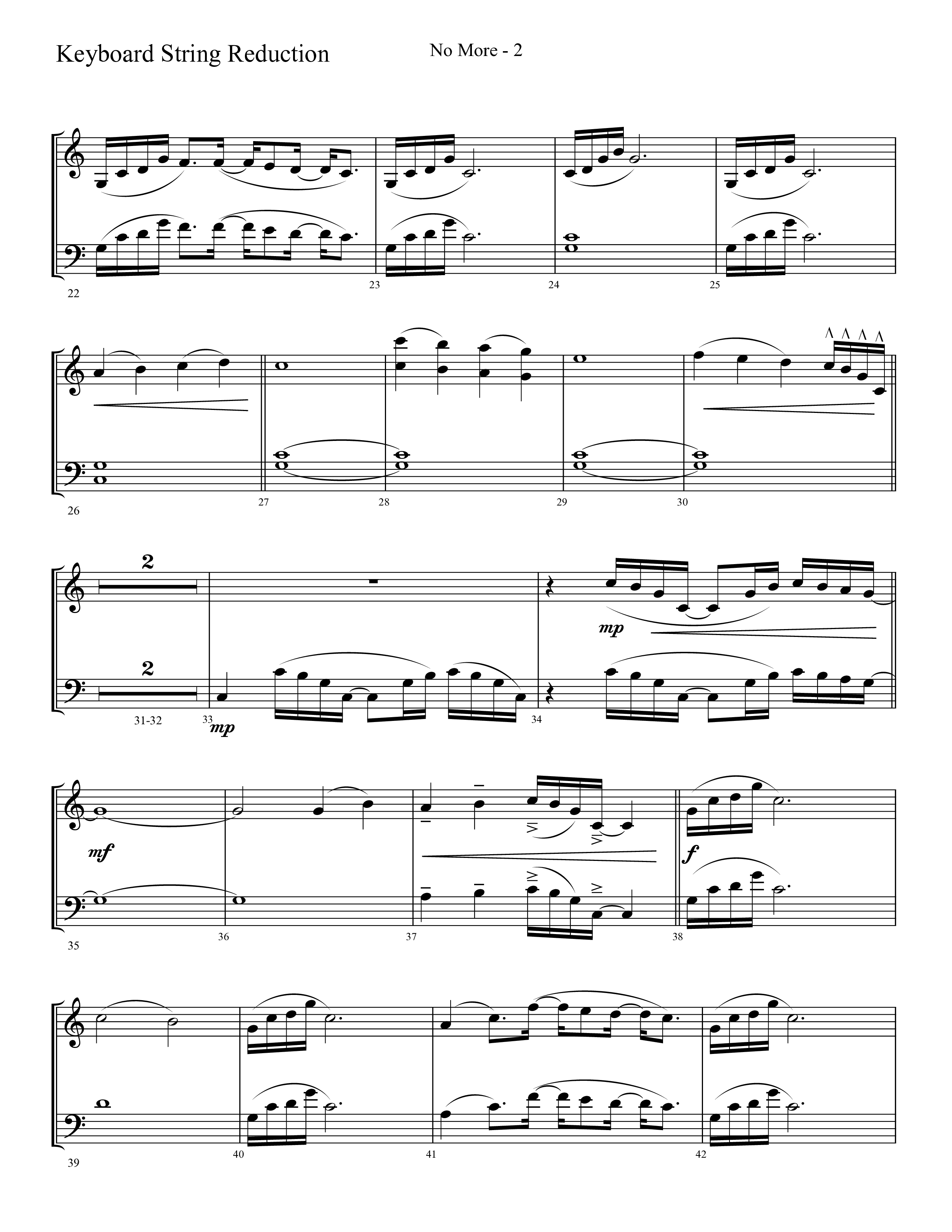 No More (Choral Anthem SATB) String Reduction (Lifeway Choral / Arr. Cliff Duren)
