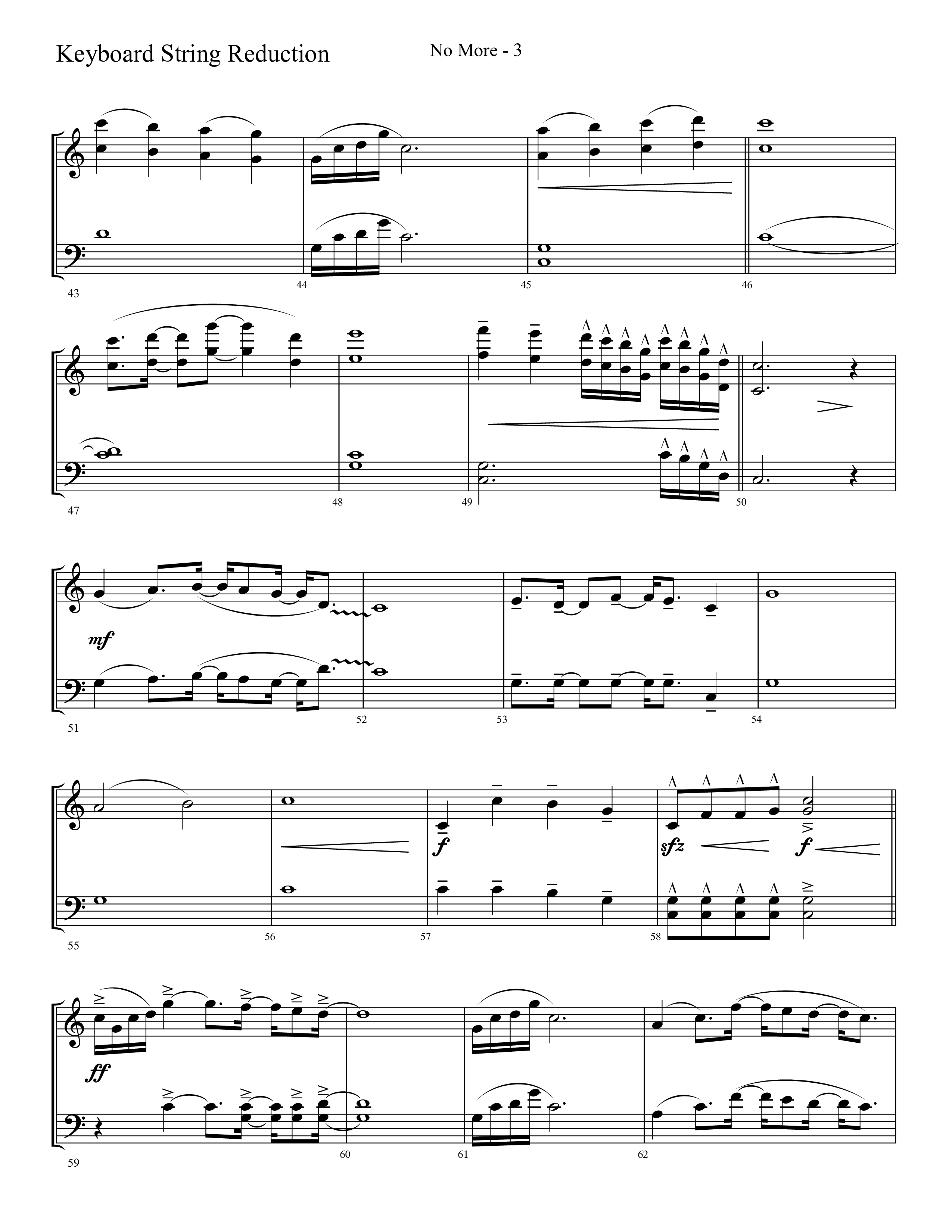 No More (Choral Anthem SATB) String Reduction (Lifeway Choral / Arr. Cliff Duren)