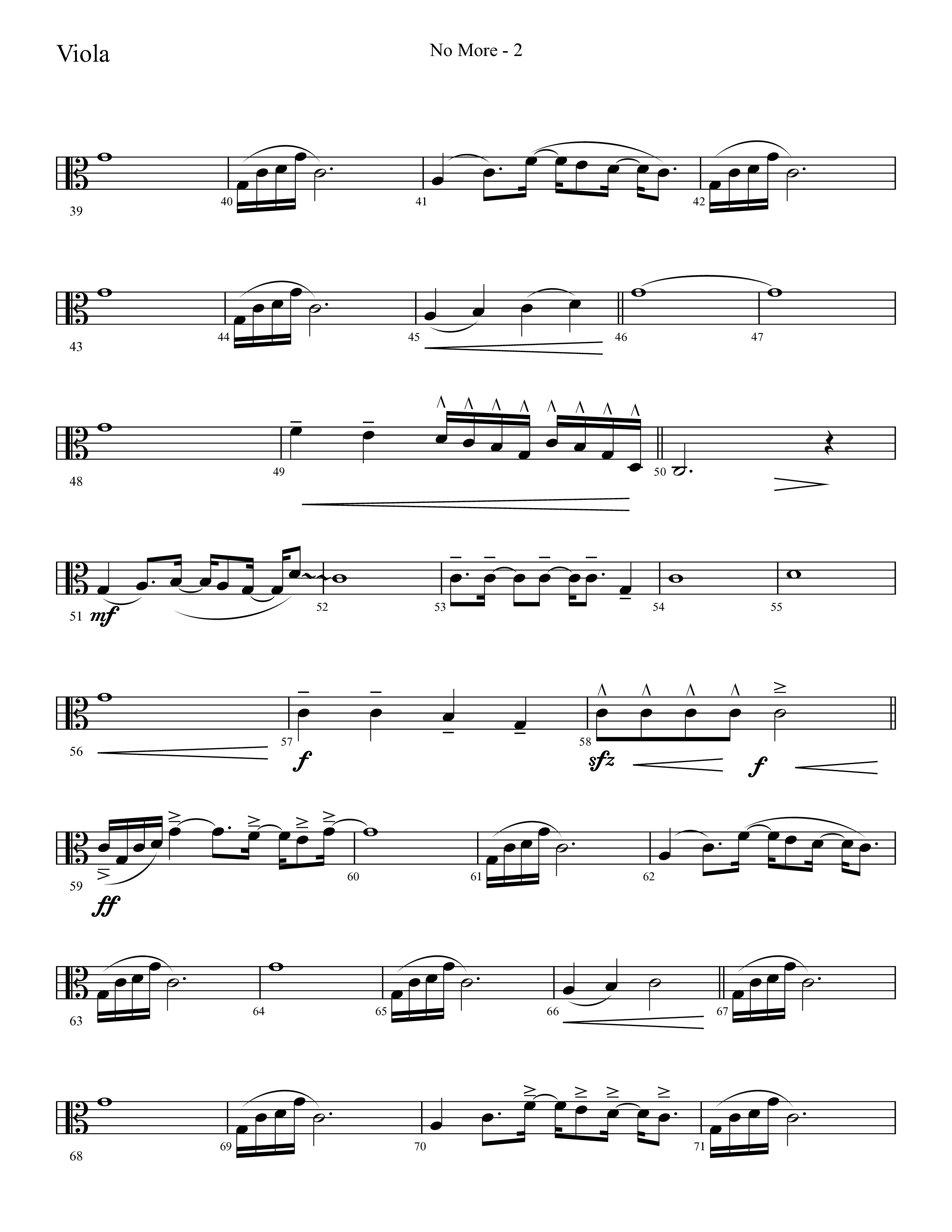 No More (Choral Anthem SATB) Viola (Lifeway Choral / Arr. Cliff Duren)
