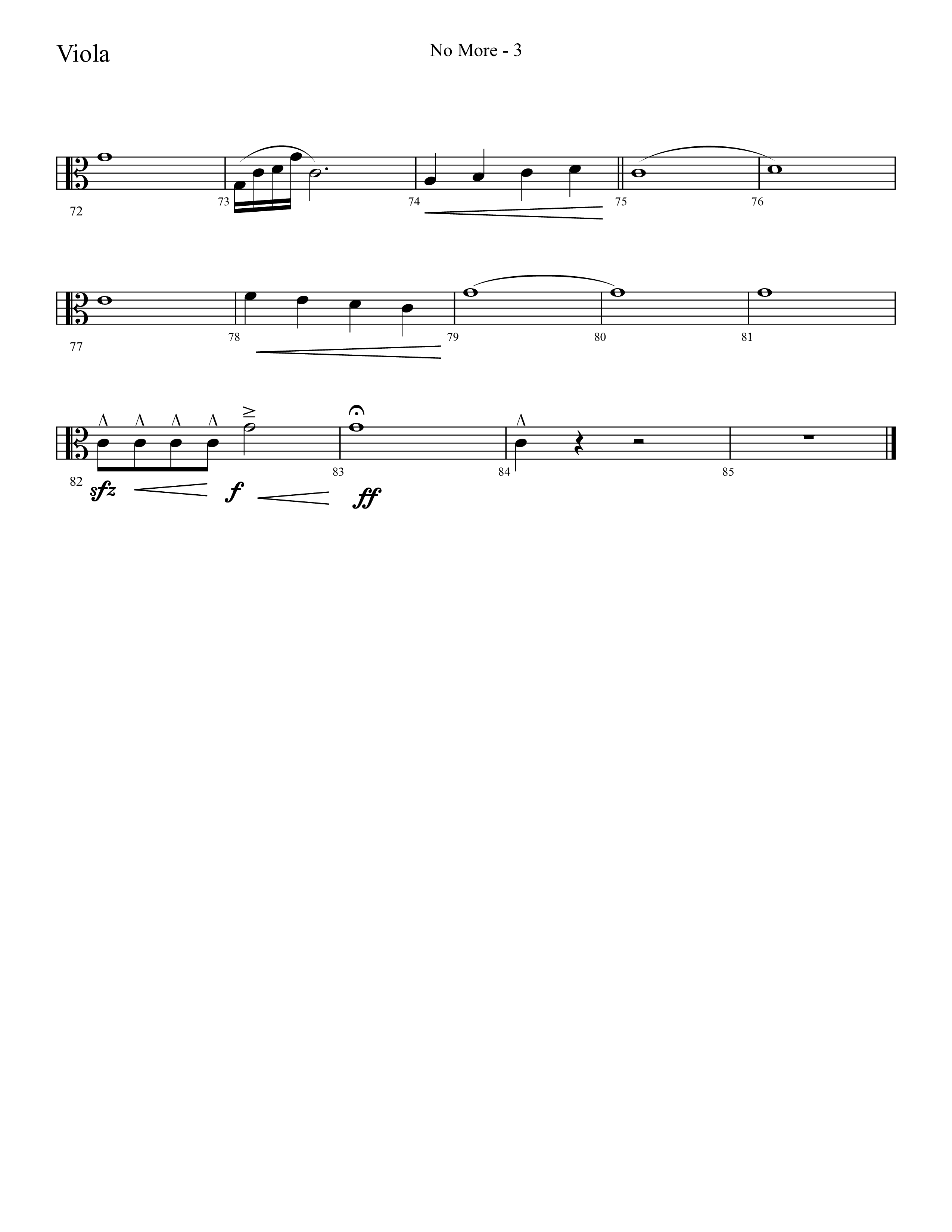 No More (Choral Anthem SATB) Viola (Lifeway Choral / Arr. Cliff Duren)