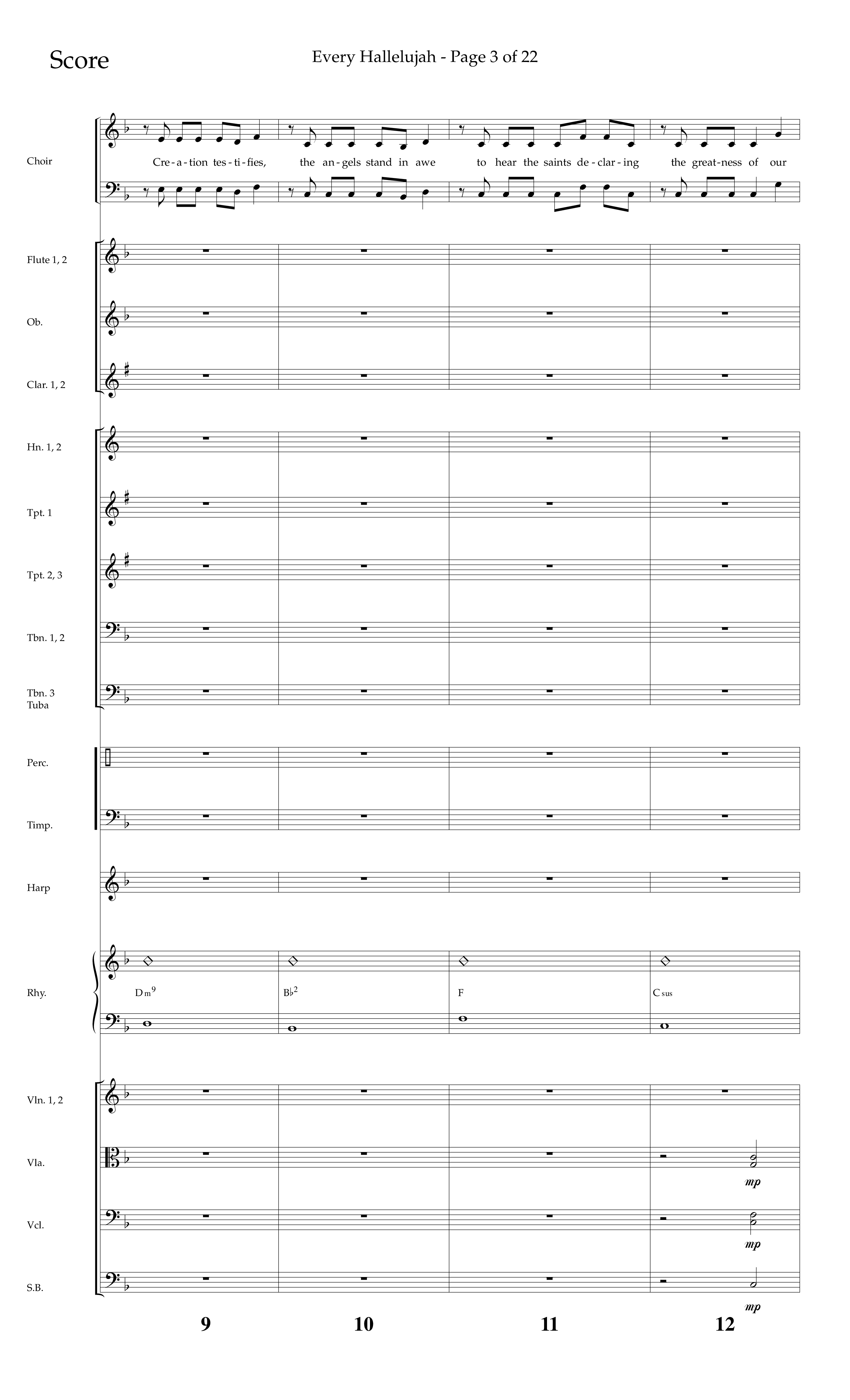 Every Hallelujah (Choral Anthem SATB) Orchestration (Lifeway Choral / Arr. Marty Hamby)