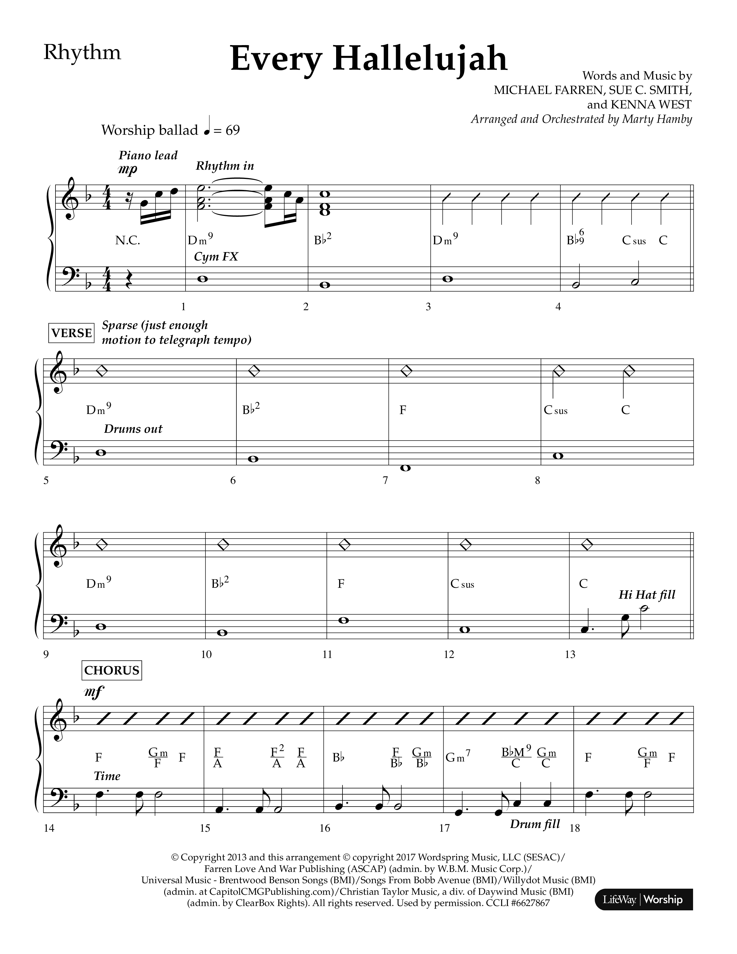 Every Hallelujah (Choral Anthem SATB) Lead Melody & Rhythm (Lifeway Choral / Arr. Marty Hamby)