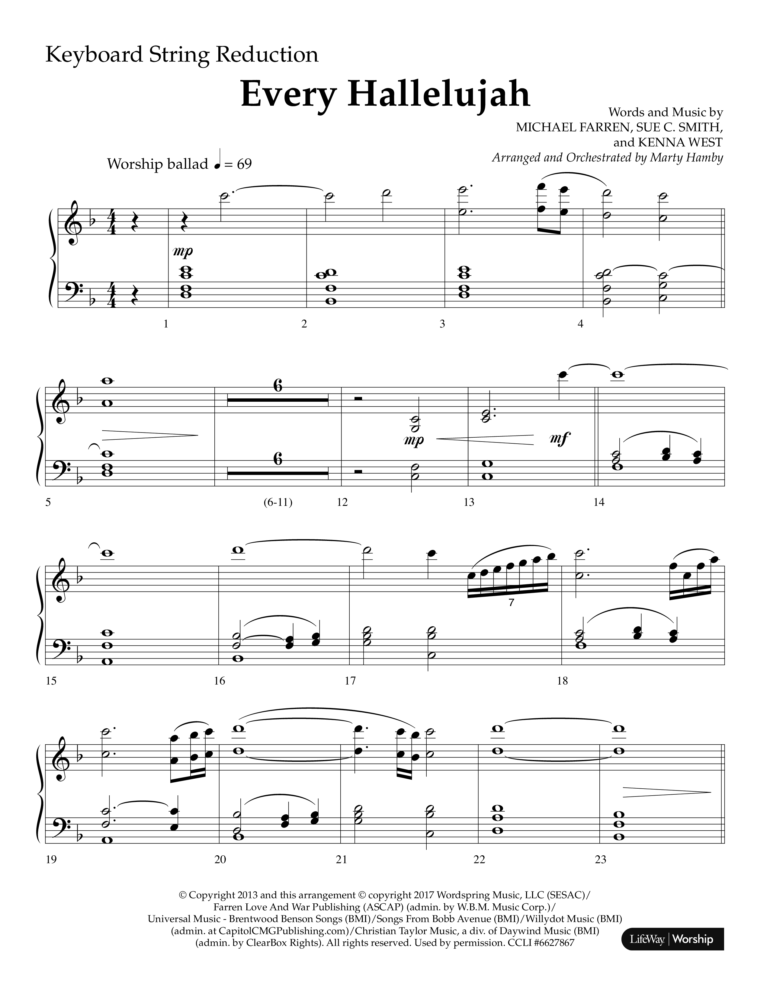 Every Hallelujah (Choral Anthem SATB) String Reduction (Lifeway Choral / Arr. Marty Hamby)