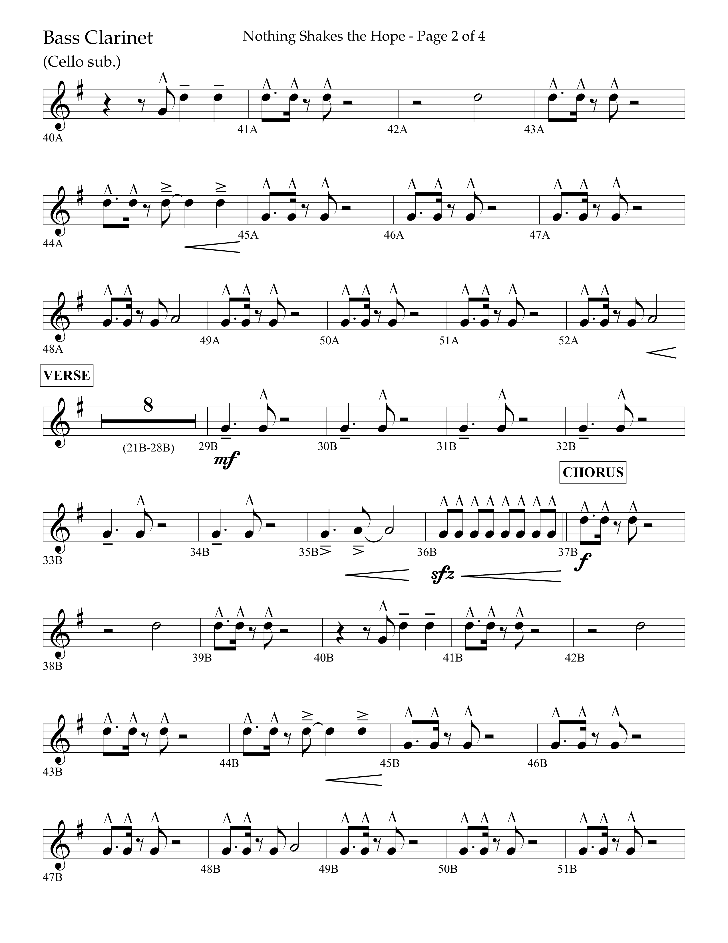 Nothing Shakes The Hope (Choral Anthem SATB) Bass Clarinet (Lifeway Choral / Arr. John Bolin / Arr. Don Koch / Orch. Cliff Duren)