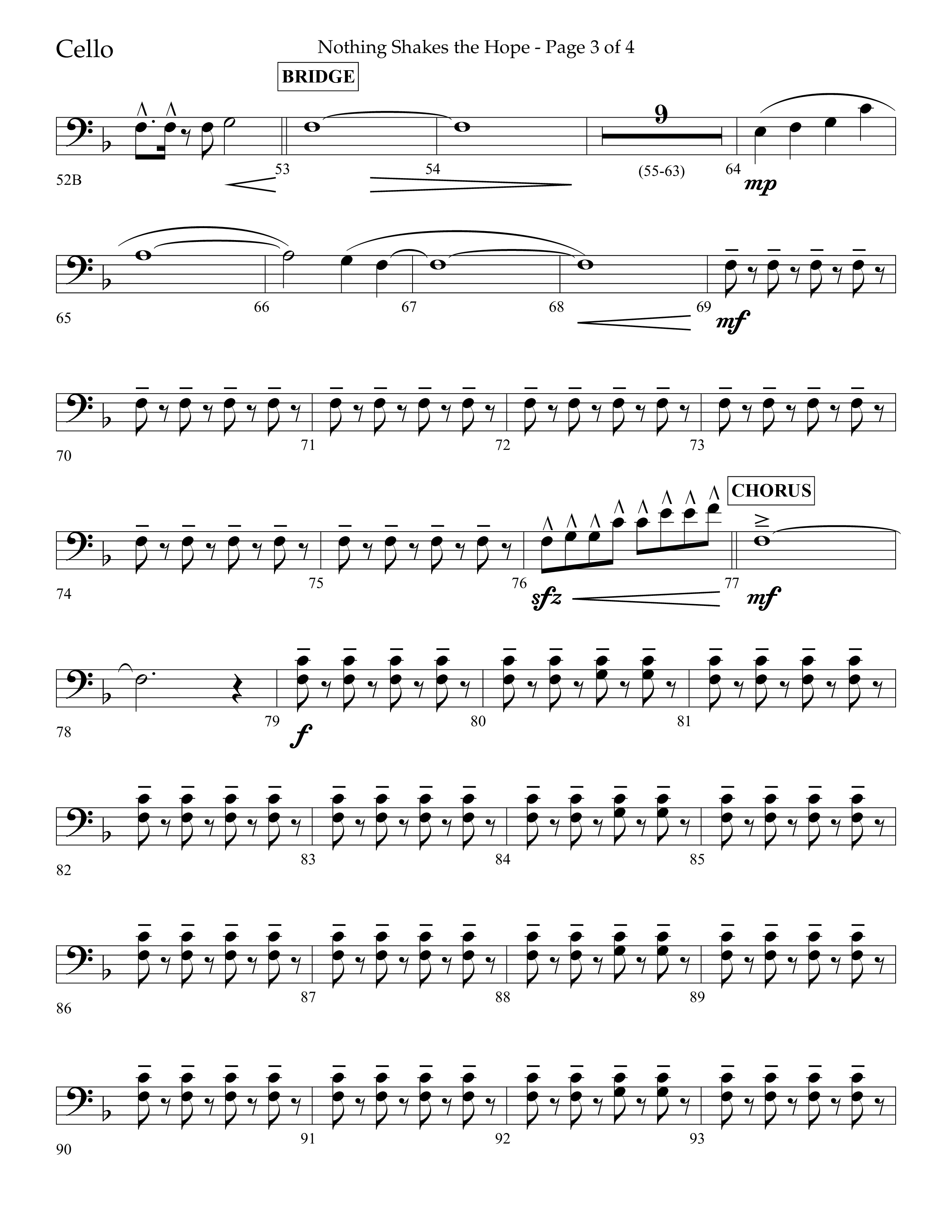 Nothing Shakes The Hope (Choral Anthem SATB) Cello (Lifeway Choral / Arr. John Bolin / Arr. Don Koch / Orch. Cliff Duren)