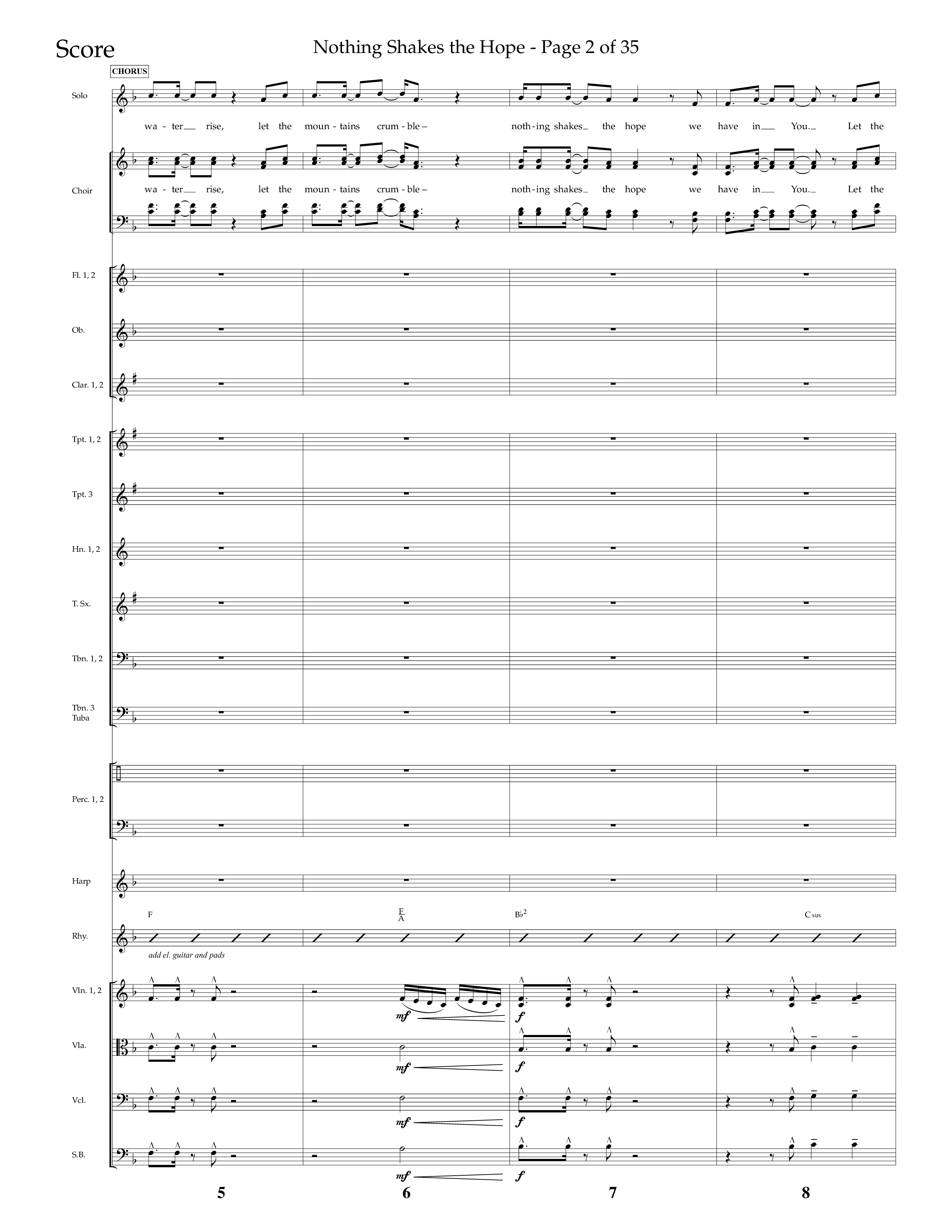 Nothing Shakes The Hope (Choral Anthem SATB) Orchestration (Lifeway Choral / Arr. John Bolin / Arr. Don Koch / Orch. Cliff Duren)